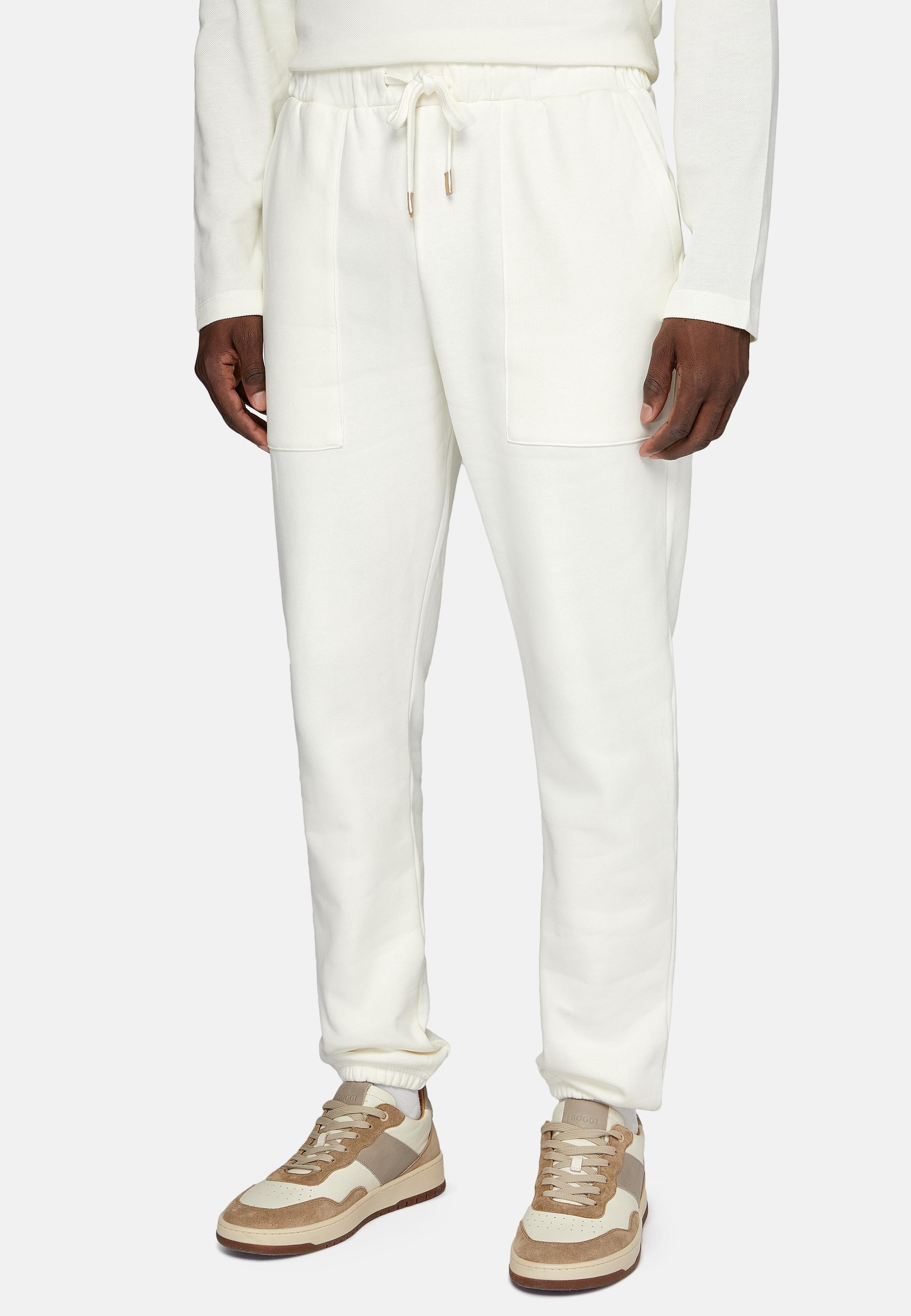 White Solid Casual Trousers, , large image number 1