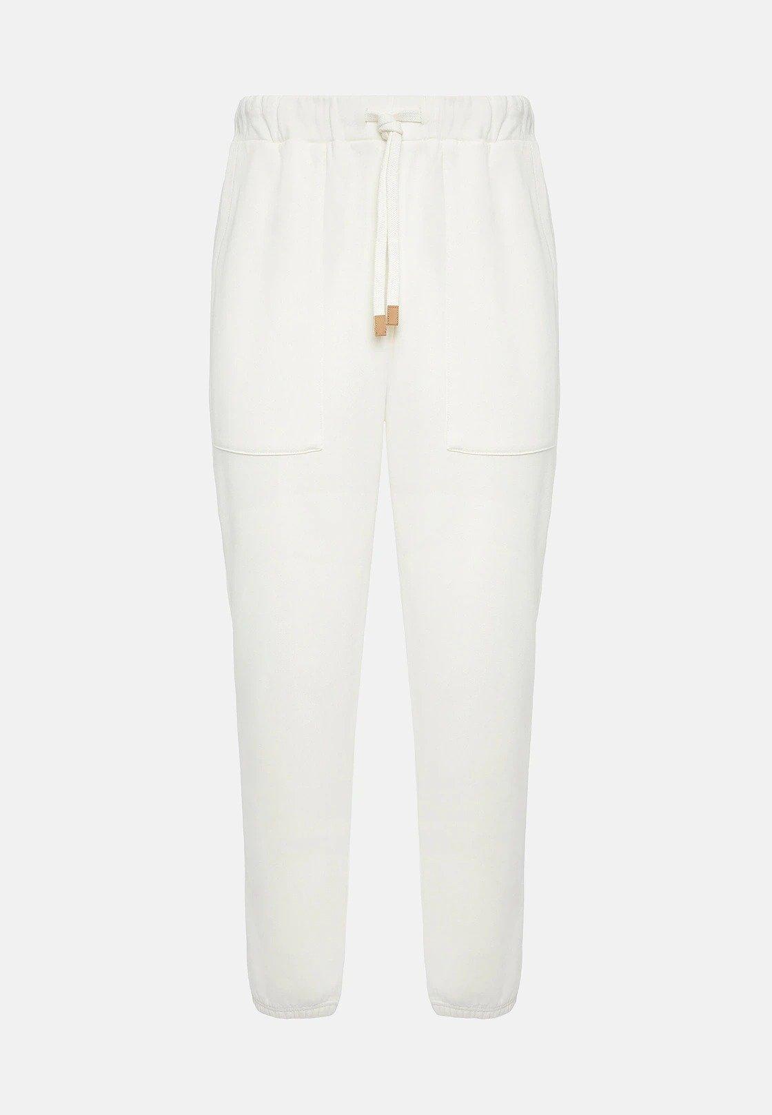 White Solid Casual Trousers, , large image number 2