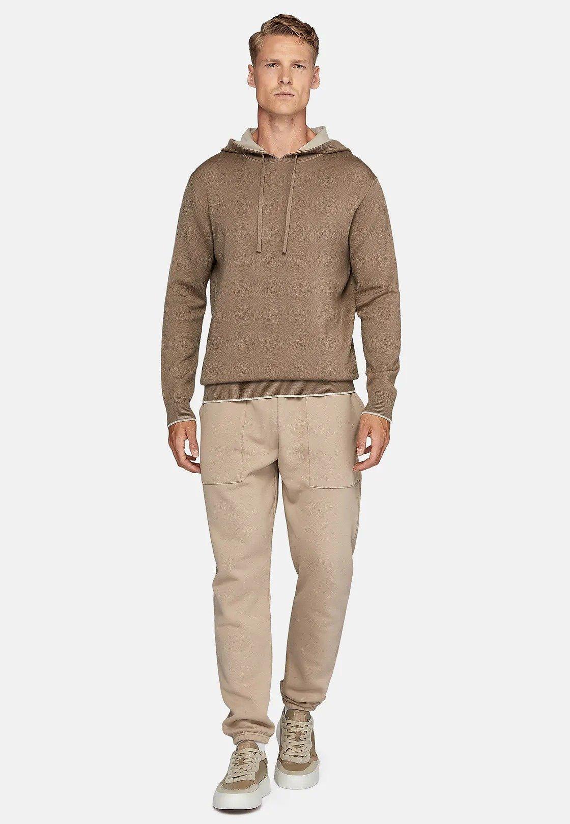 Beige Solid Casual Trousers, , large image number 0