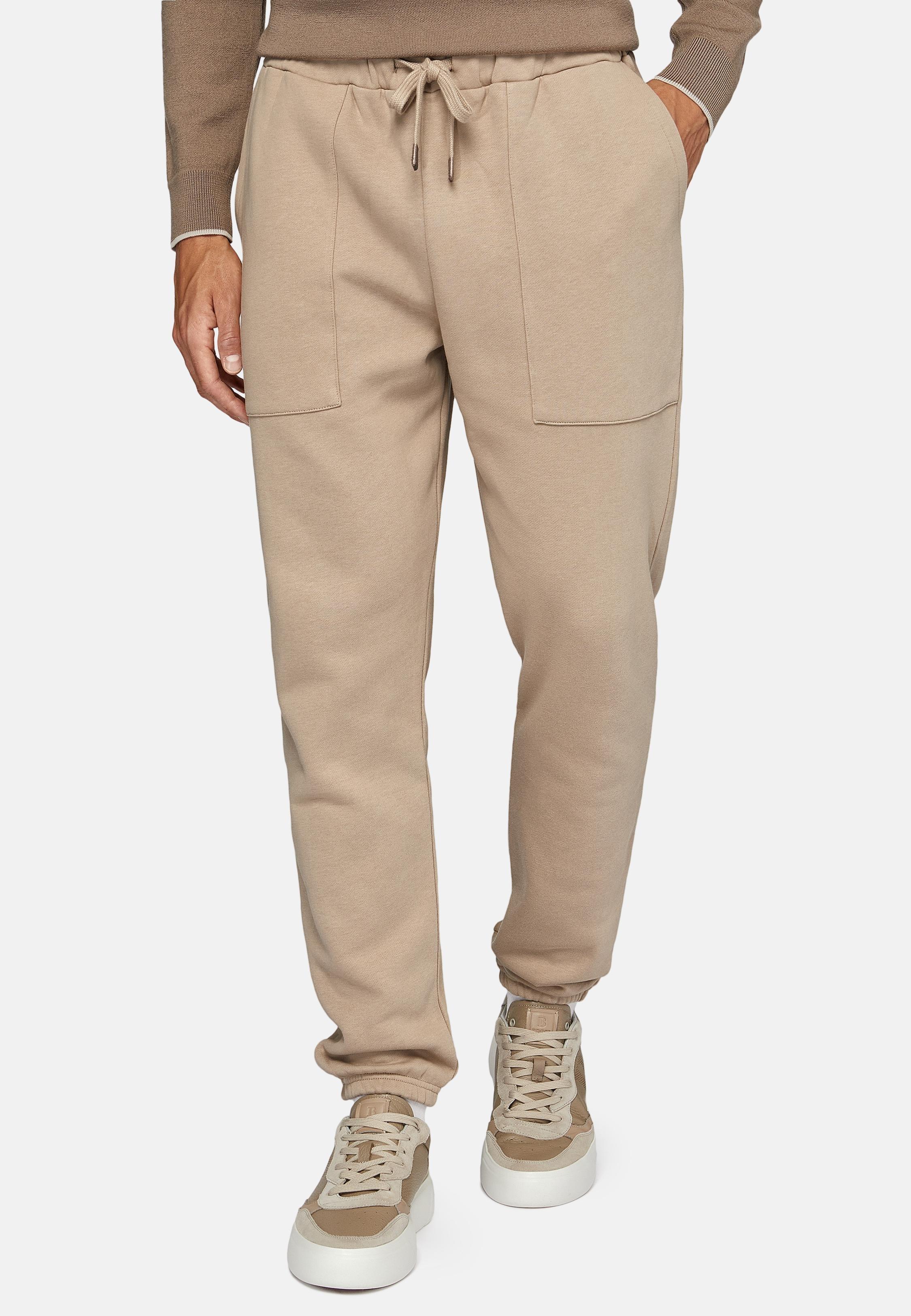 Beige Solid Casual Trousers, , large image number 1