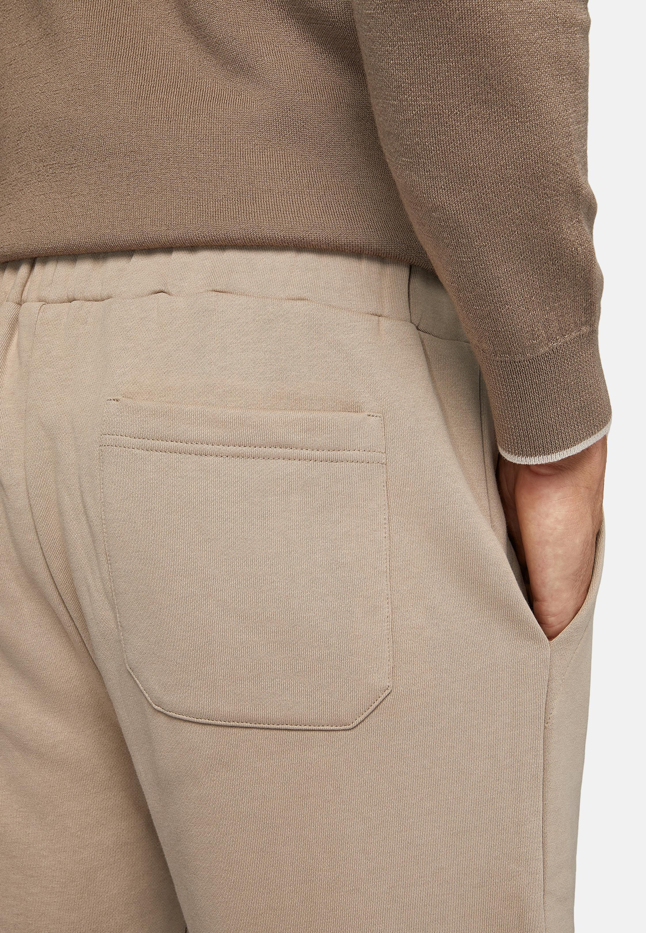 Beige Solid Casual Trousers, , large image number 6