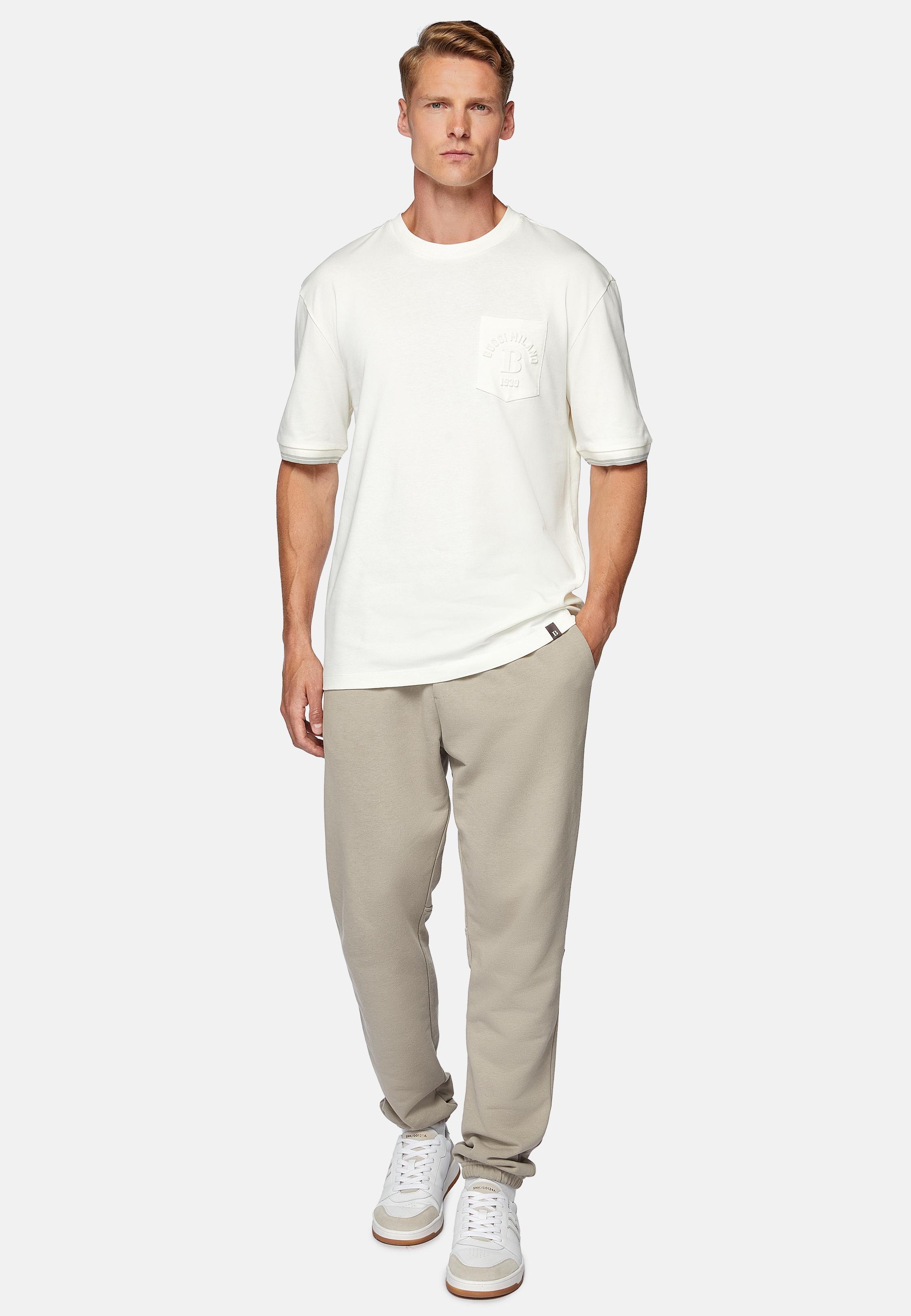 Brown Casual Organic Cotton Trousers, Taupe, medium