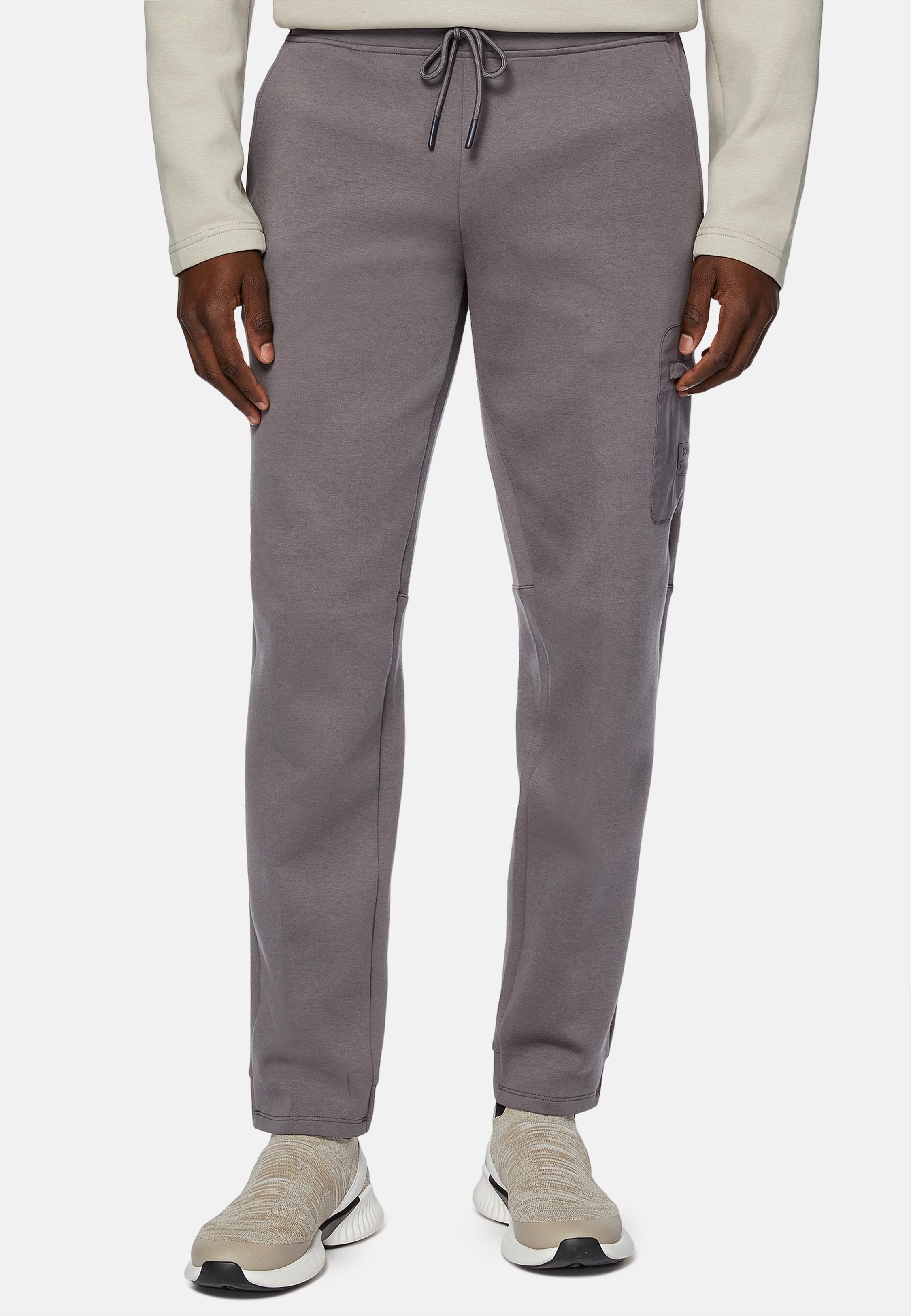 Grey Solid Casual Trousers, Dark Grey, large image number 0