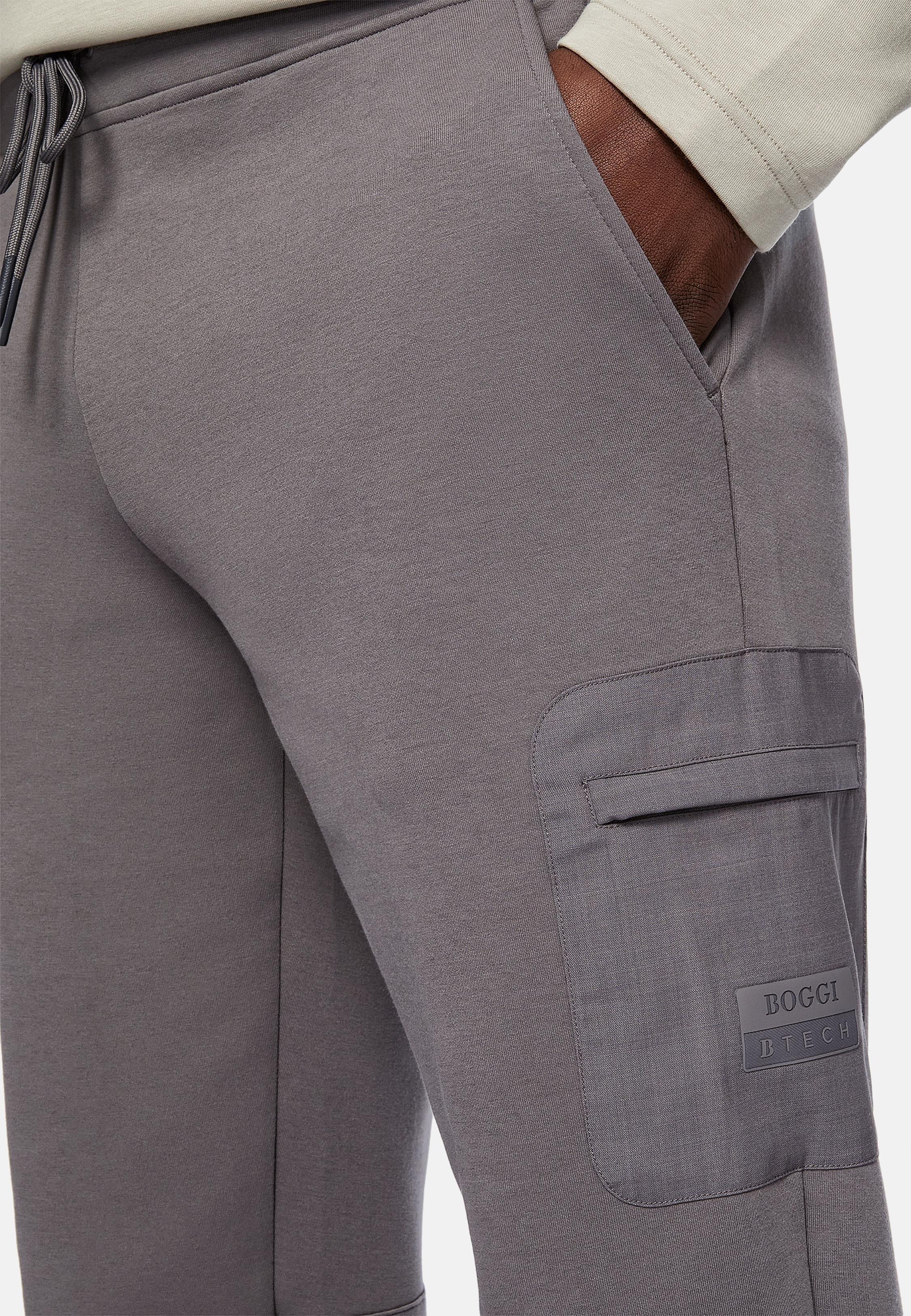 Grey Solid Casual Trousers, 3901_DKGR, large image number 6