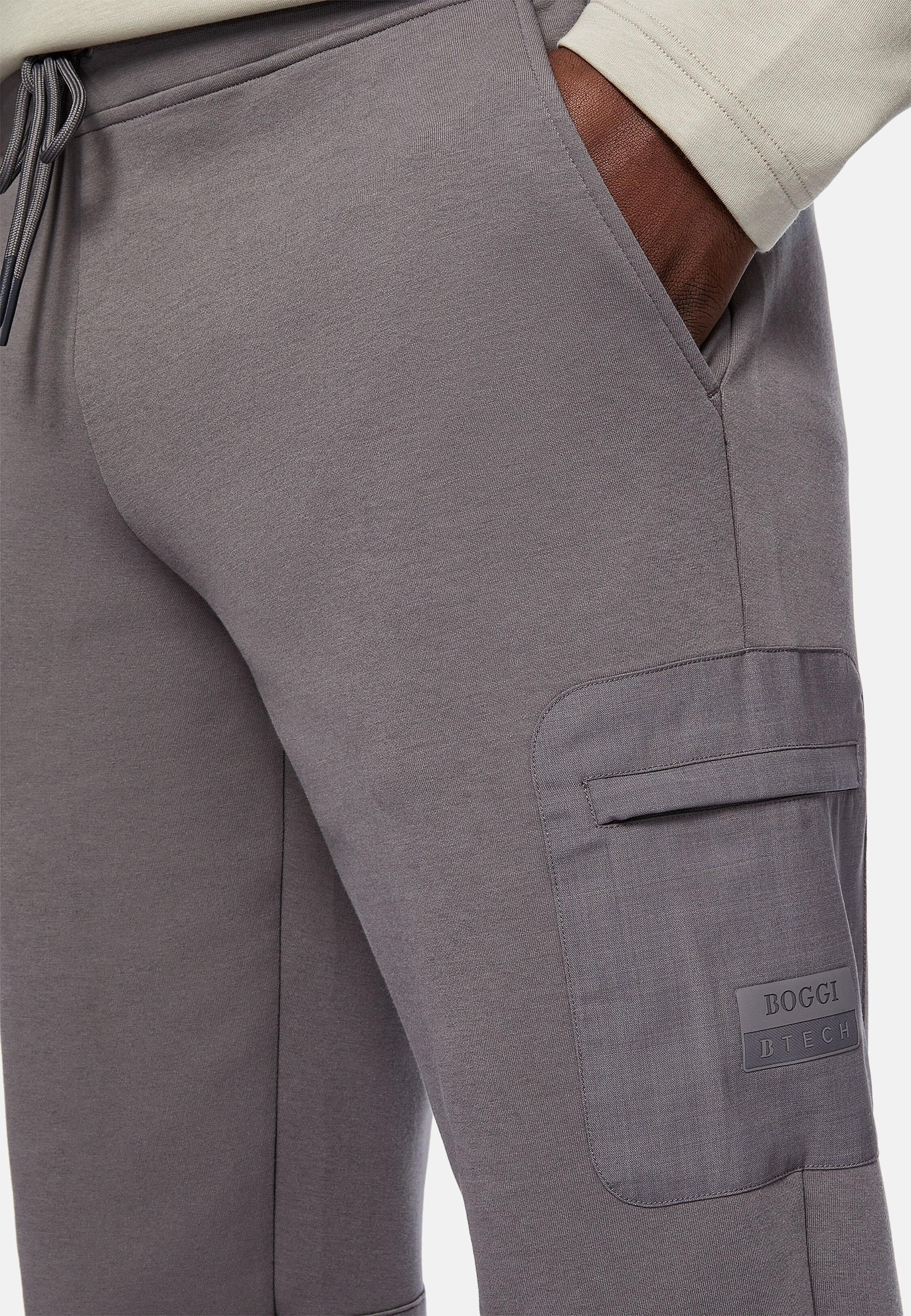 Grey Solid Casual Trousers, 3901_DKGR, large image number 7