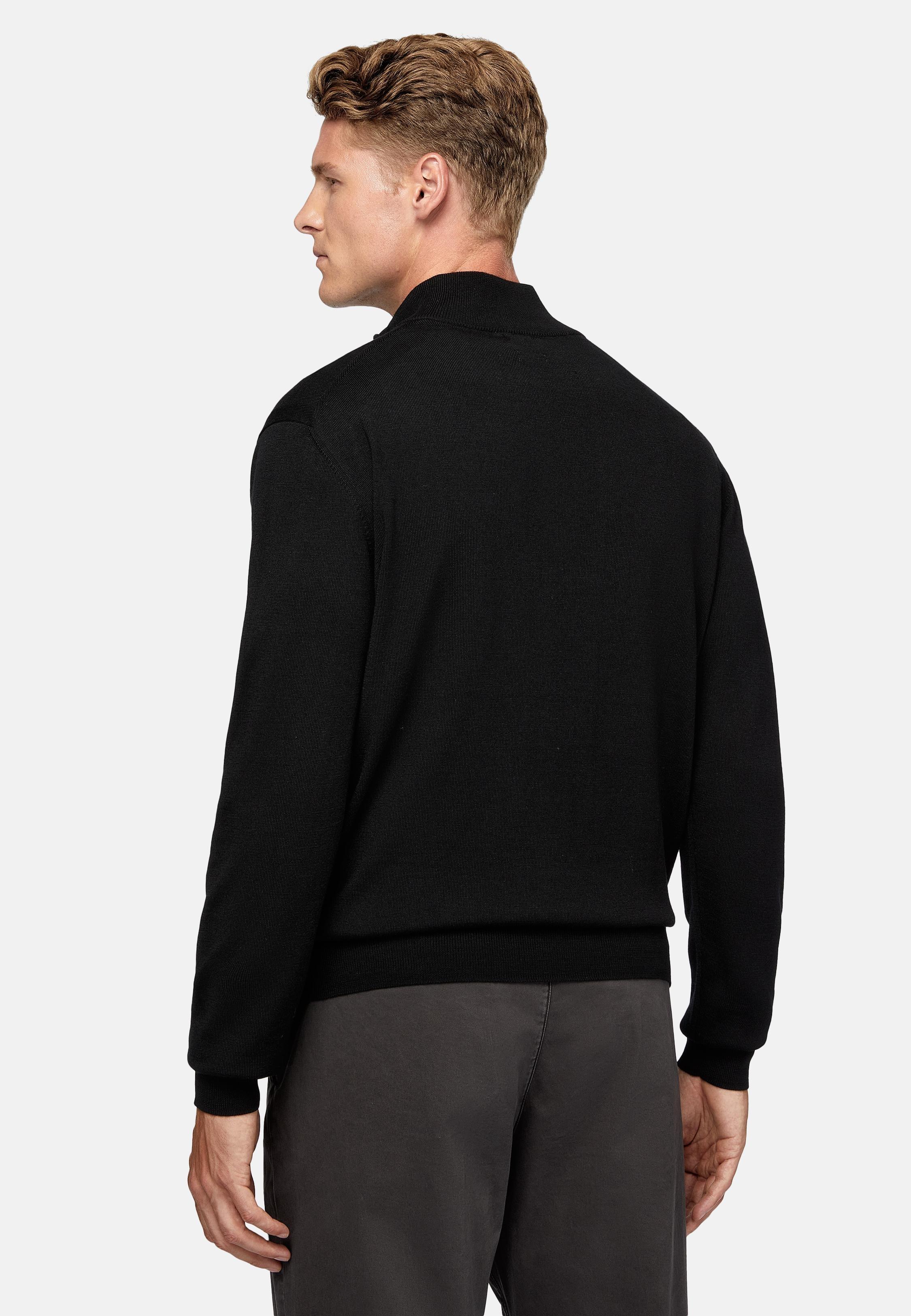 Black Solid Long Merino Wool Jumper, , large image number 3