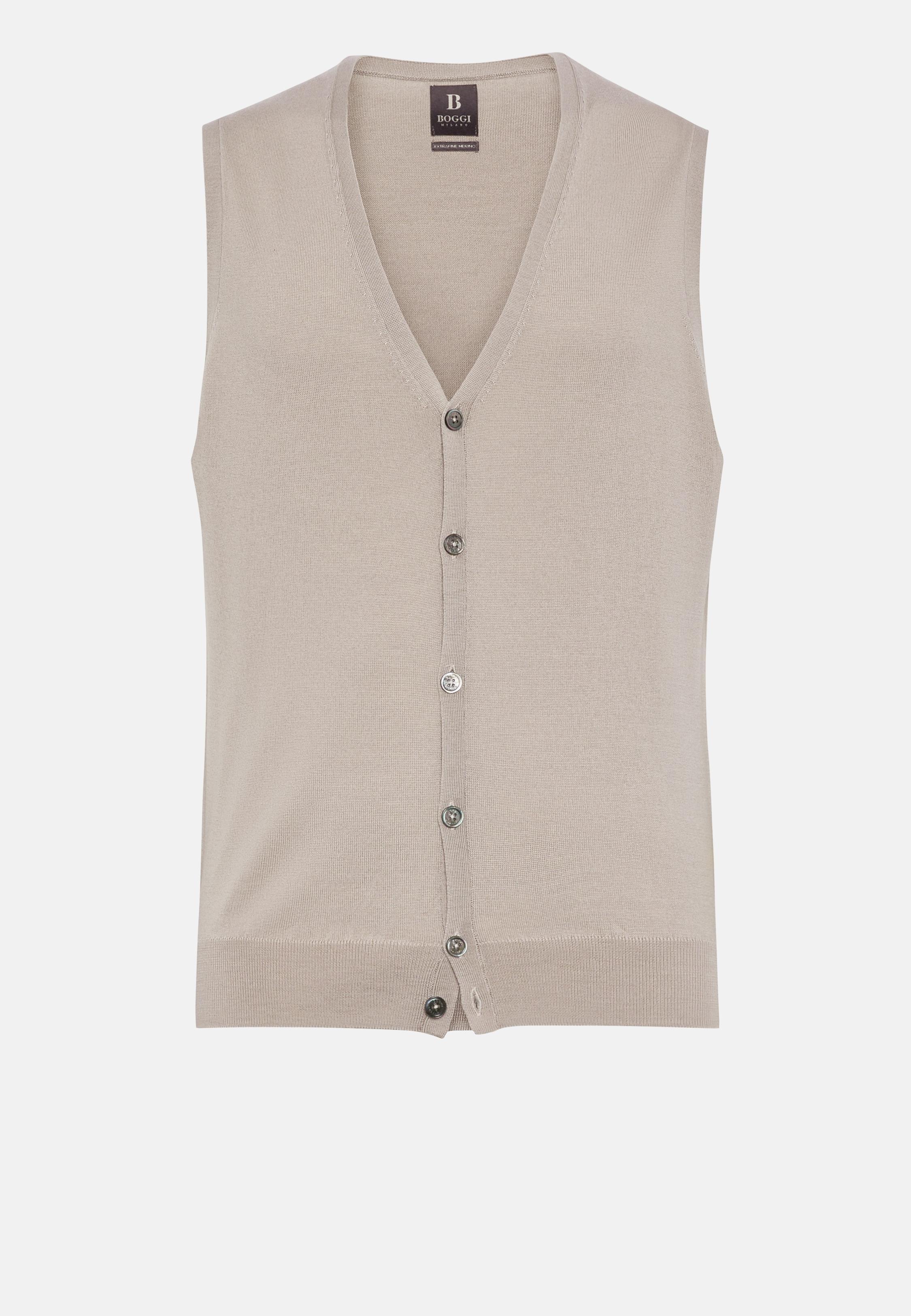 Beige Plain Gilet Waistcoat, , large image number 6
