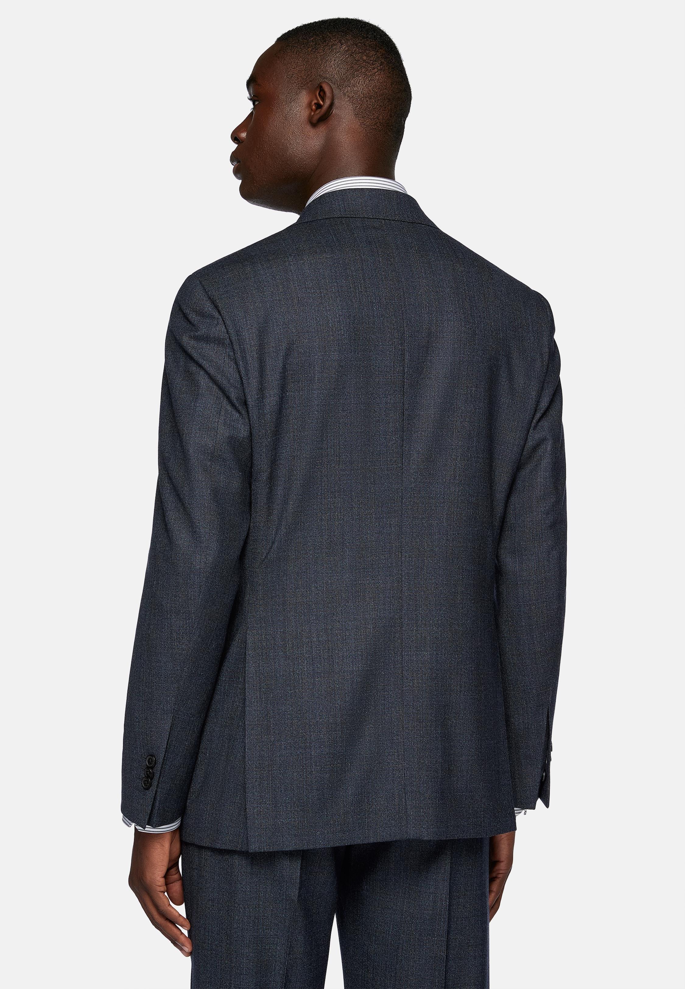 Black Stretched Patterned Suit, , large image number 2