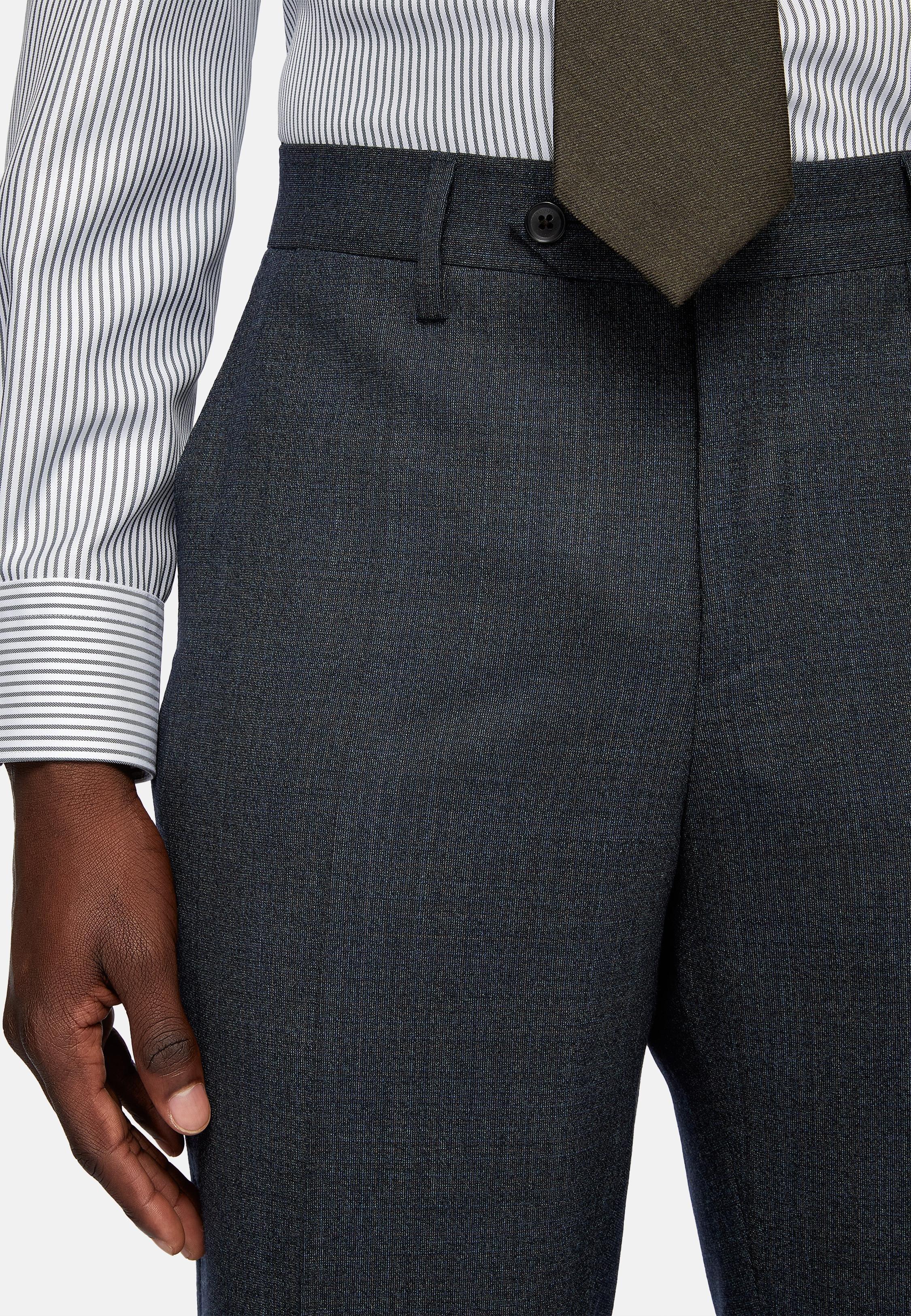 Black Stretched Patterned Suit, , large image number 4