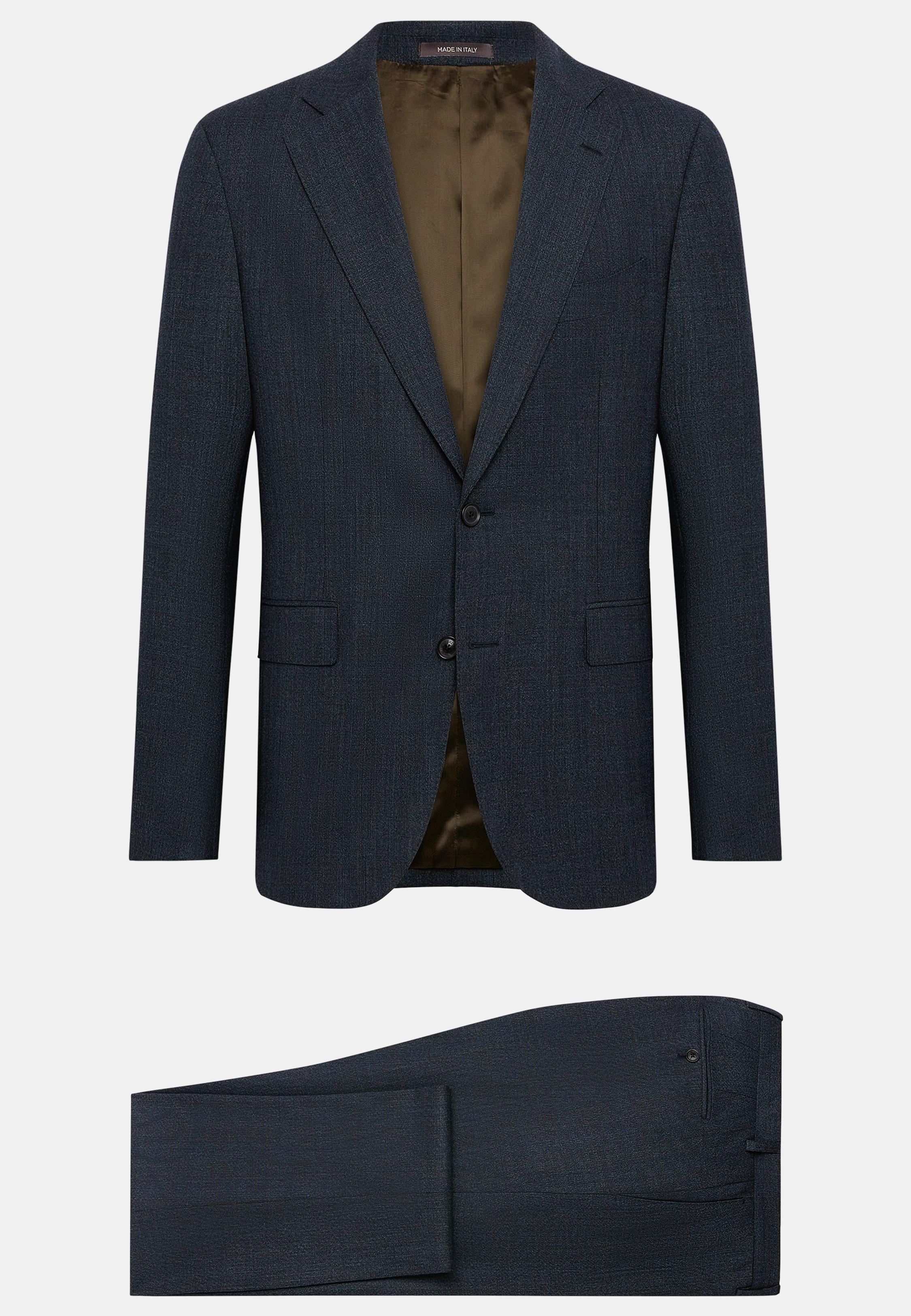 Black Stretched Patterned Suit, , large image number 5
