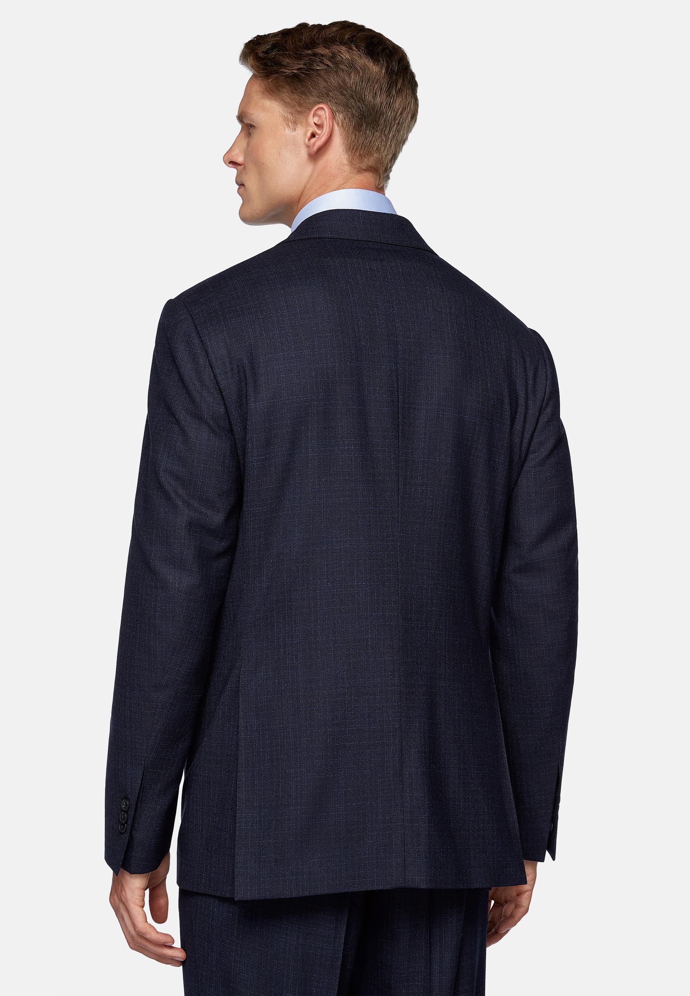 Navy Stretched Patterned Suit, , large image number 2