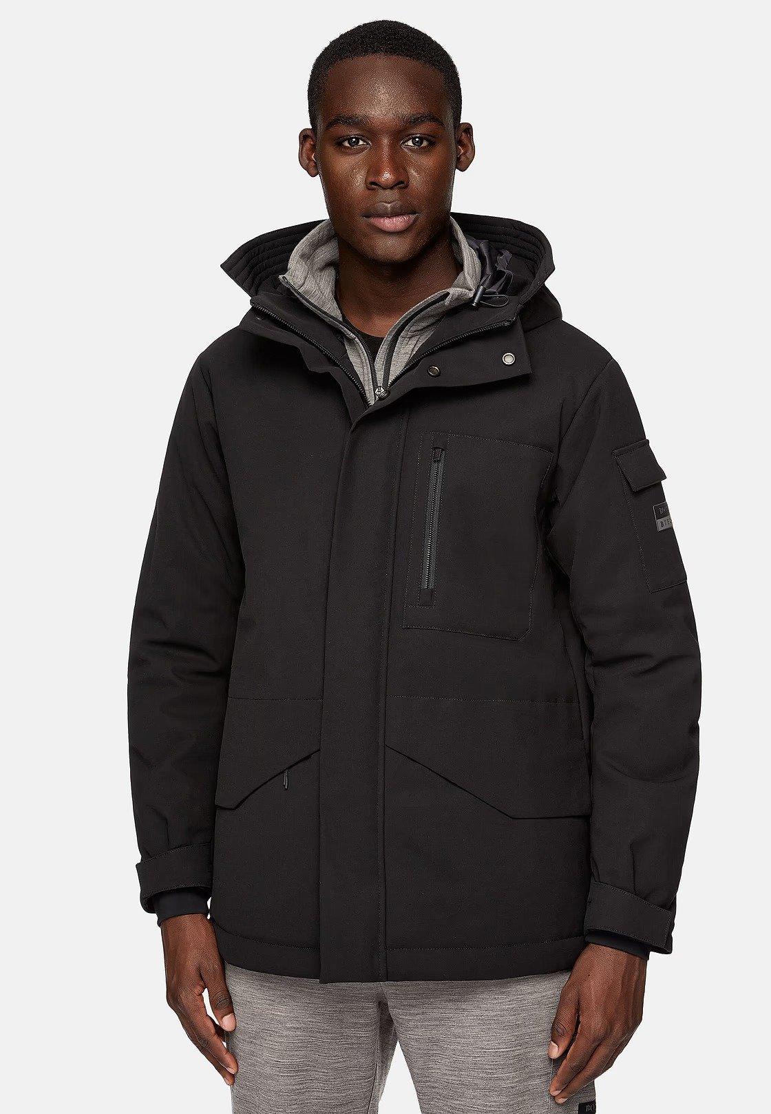 Black Solid Technical Parka, , large image number 0