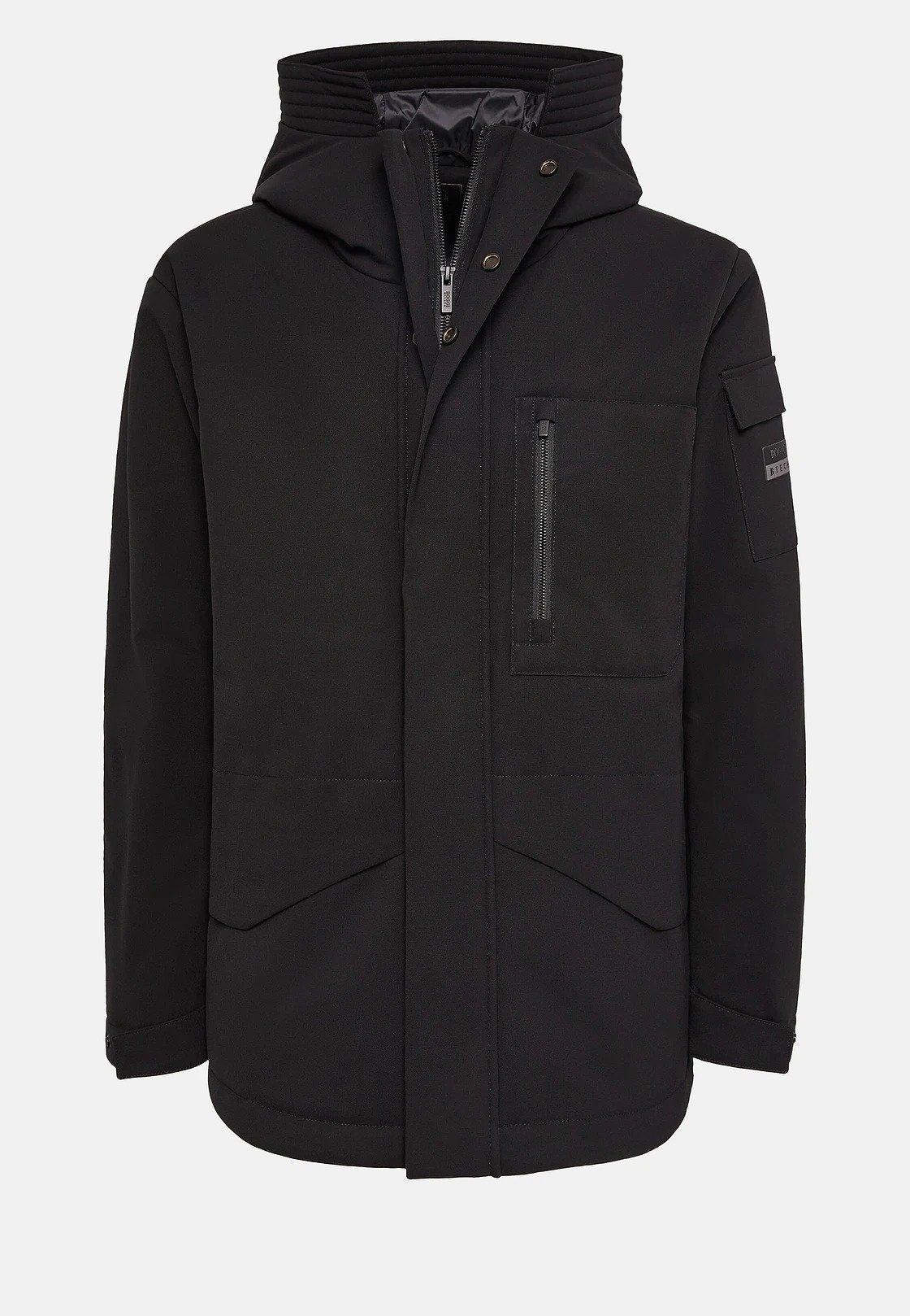 Black Solid Technical Parka, , large image number 2