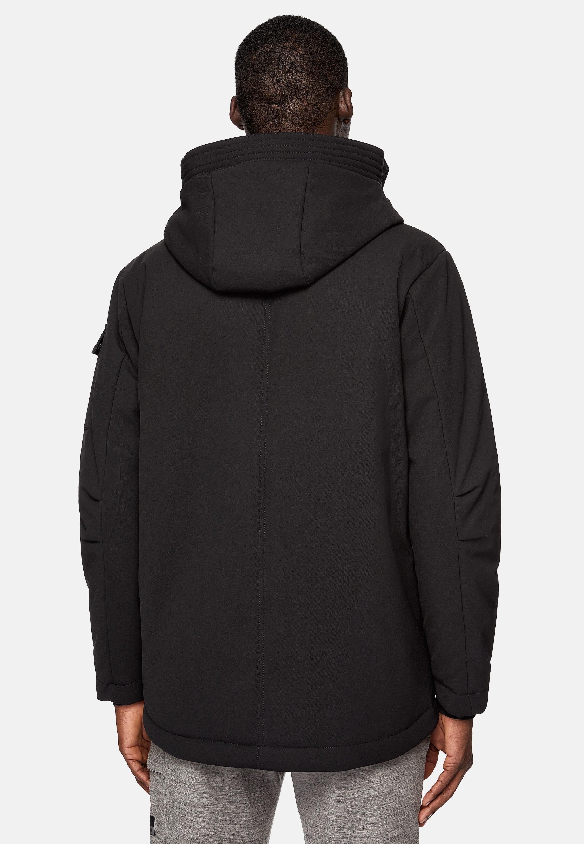 Black Solid Technical Parka, Black, large image number 3