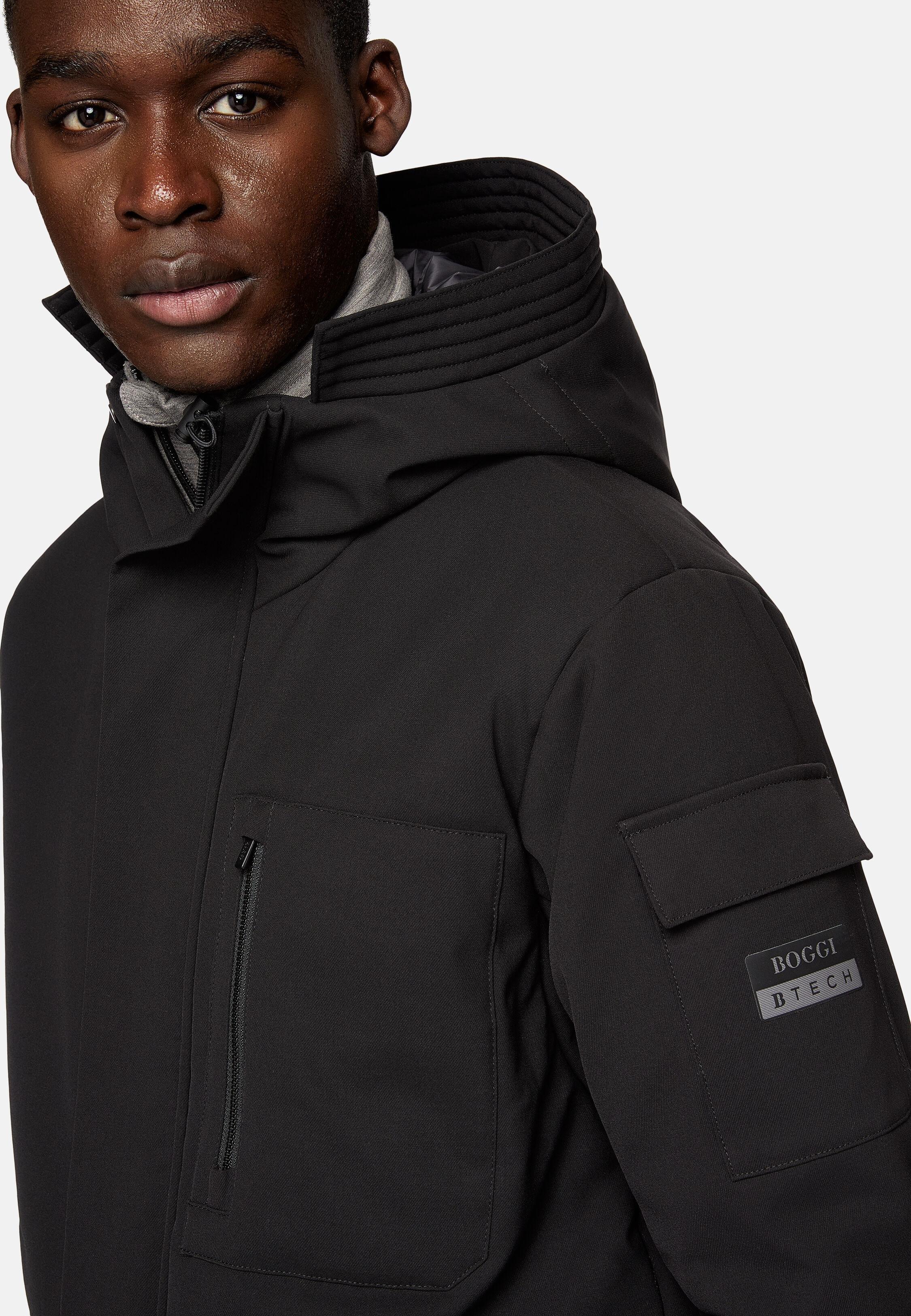 Black Solid Technical Parka, Black, large image number 5