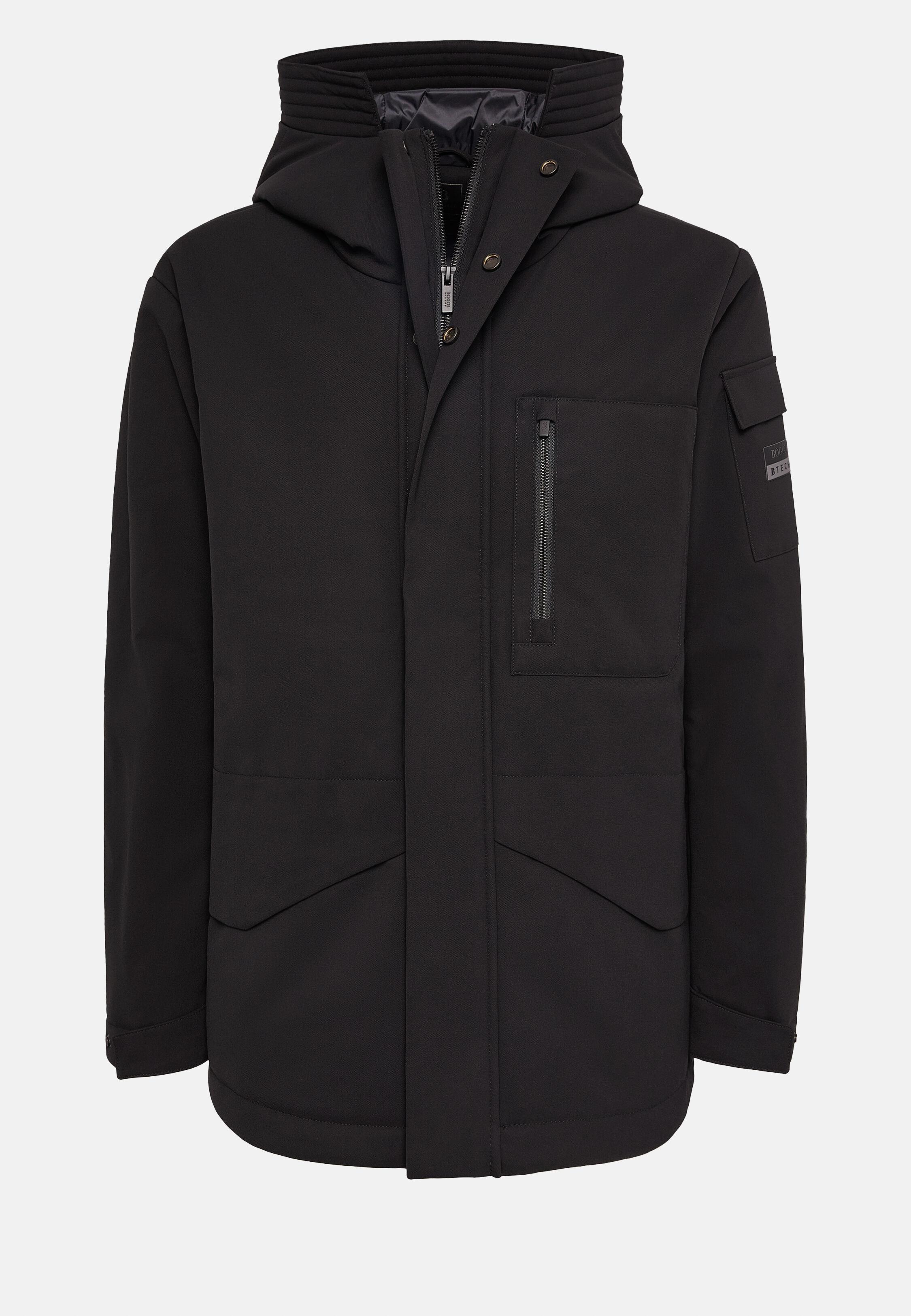 Black Solid Technical Parka, Black, large image number 6