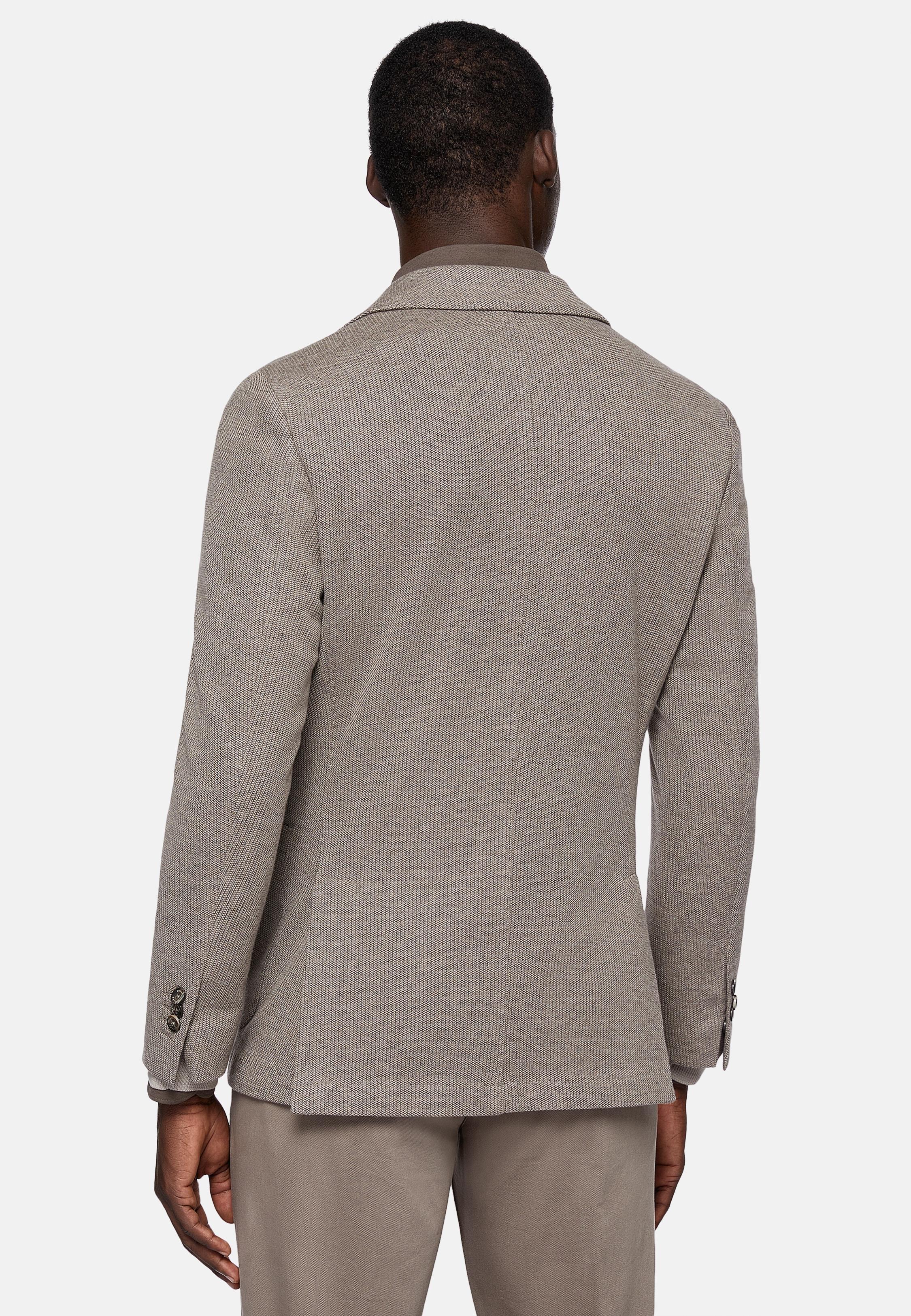 Brown Cotton Jersey Jacket, , large image number 1