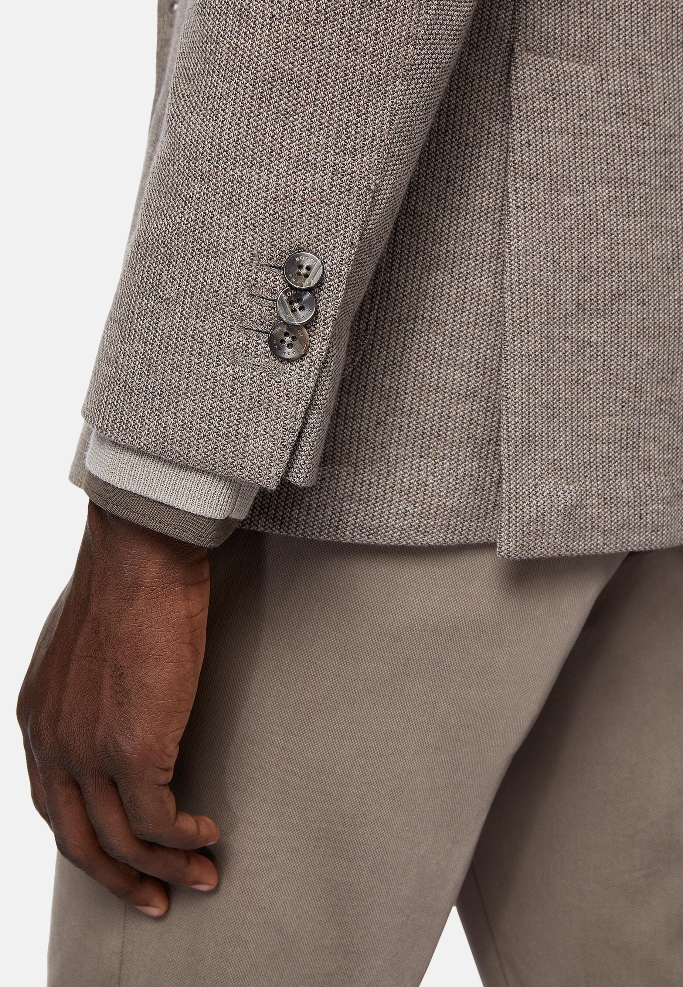 Brown Cotton Jersey Jacket, , large image number 2