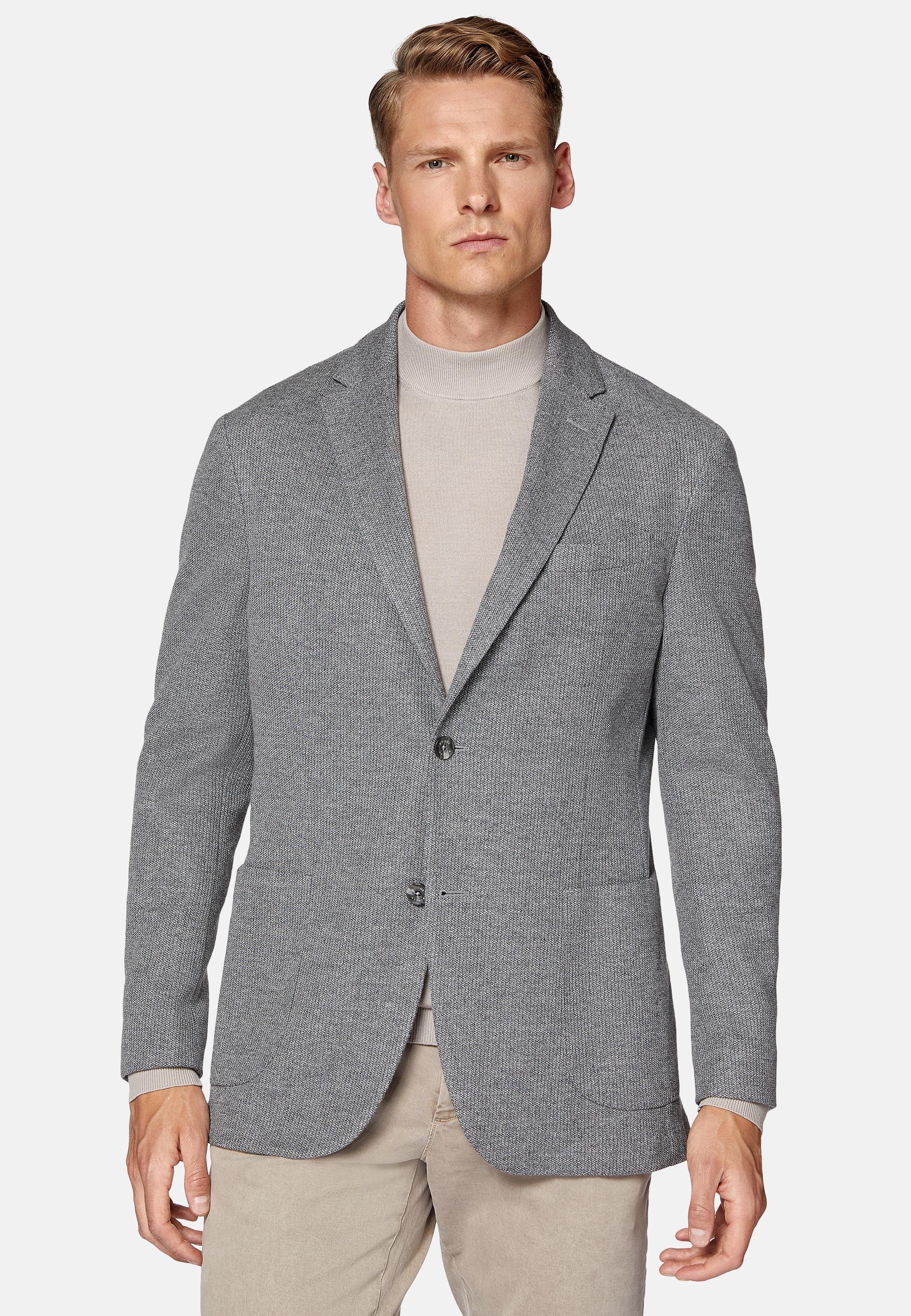 Grey Cotton Jersey Jacket, , large image number 0