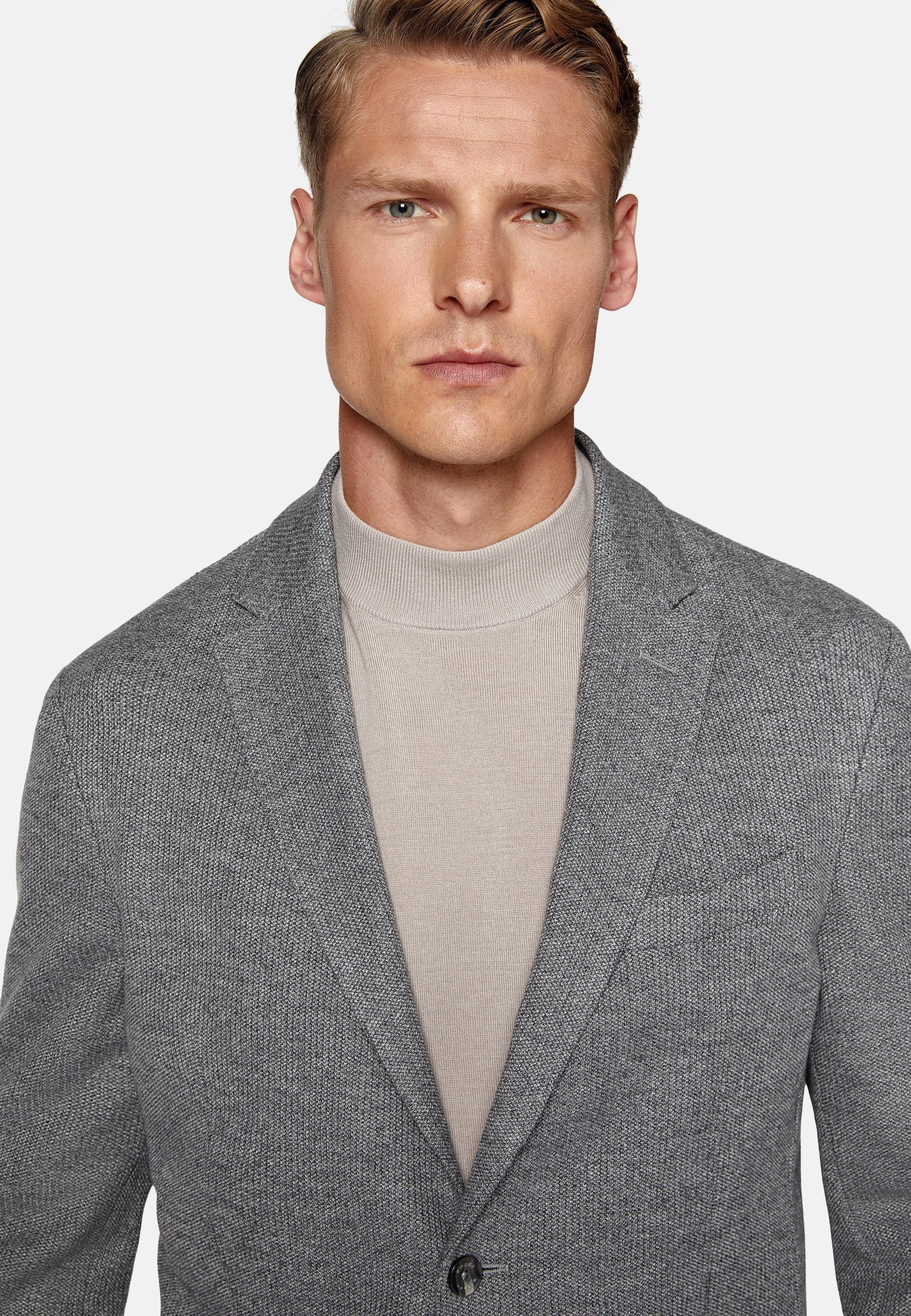 Grey Cotton Jersey Jacket, , large image number 2