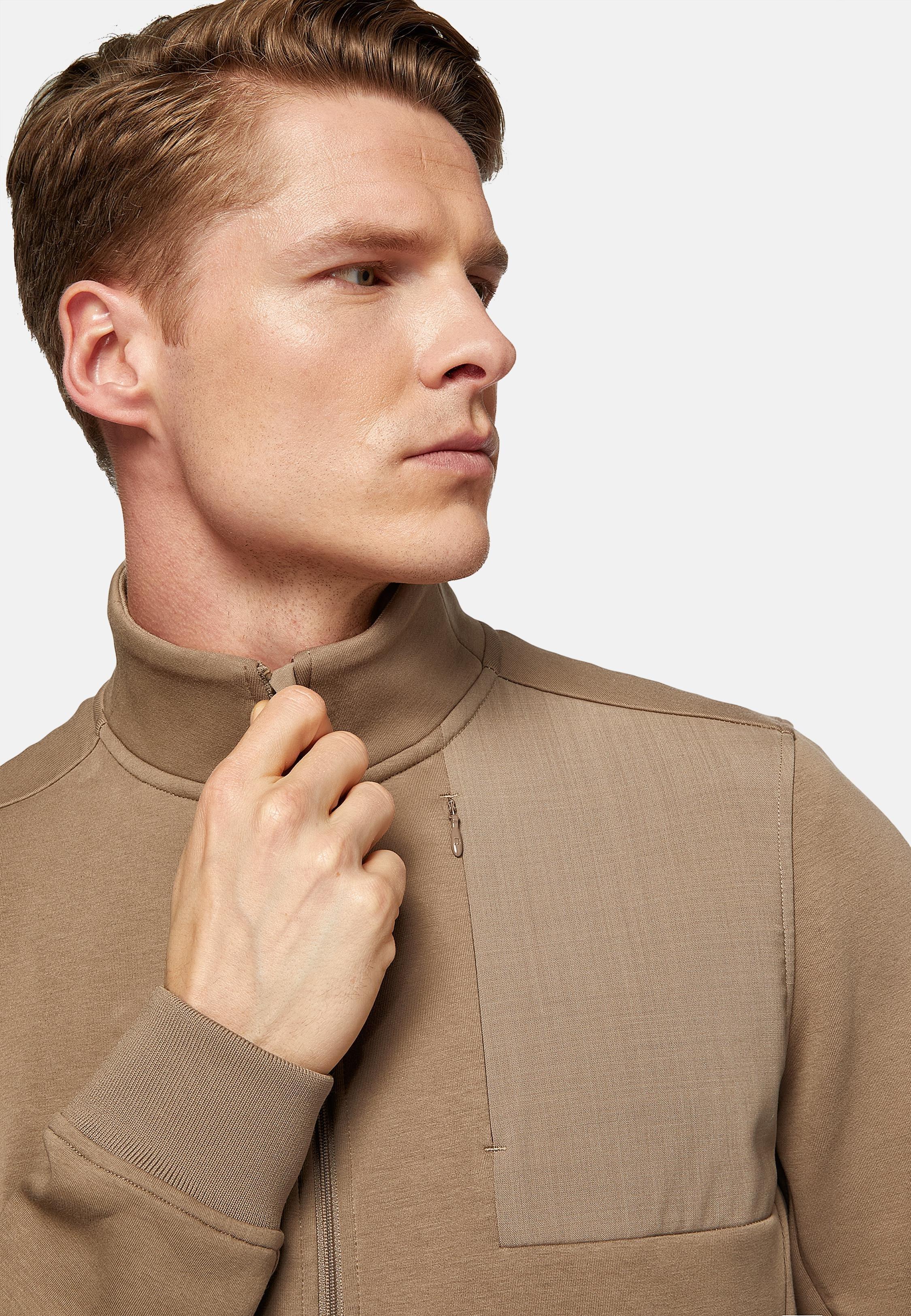Beige B Tech Sweat jacket, , large image number 1