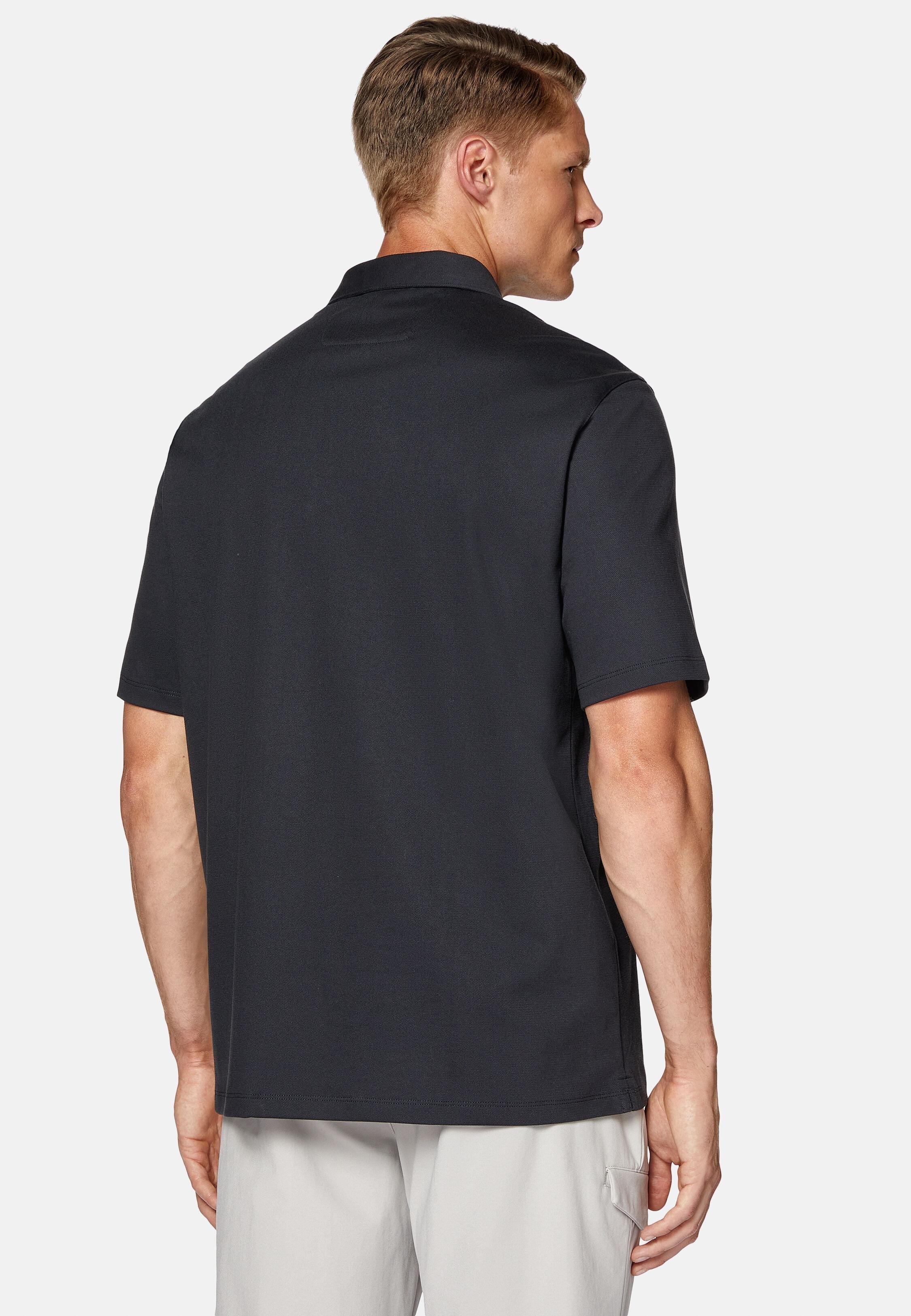 Black High-Performance Pique Polo Shirt, Charcoal, large image number 2