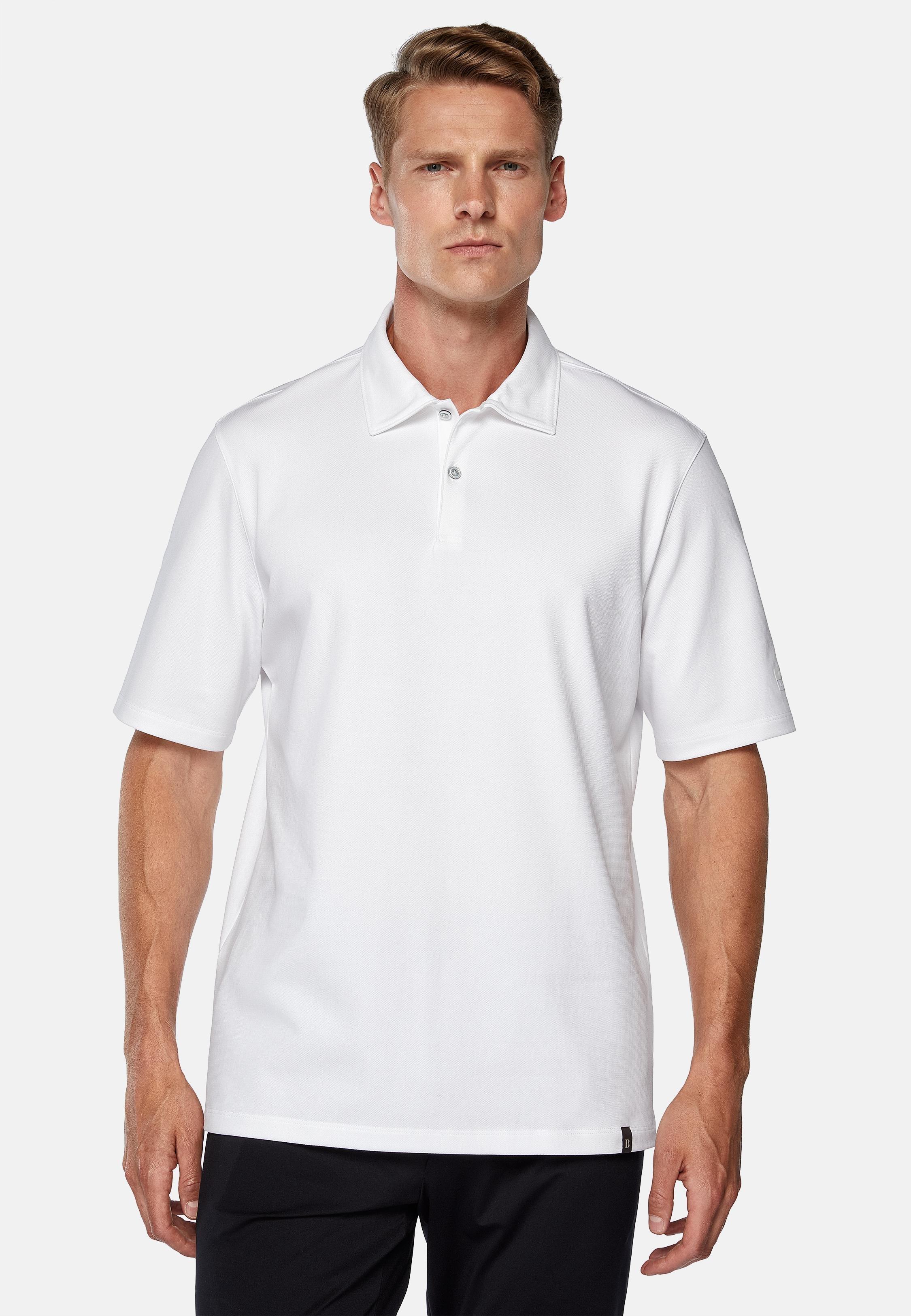 White High-Performance Pique Polo Shirt, White, large image number 0