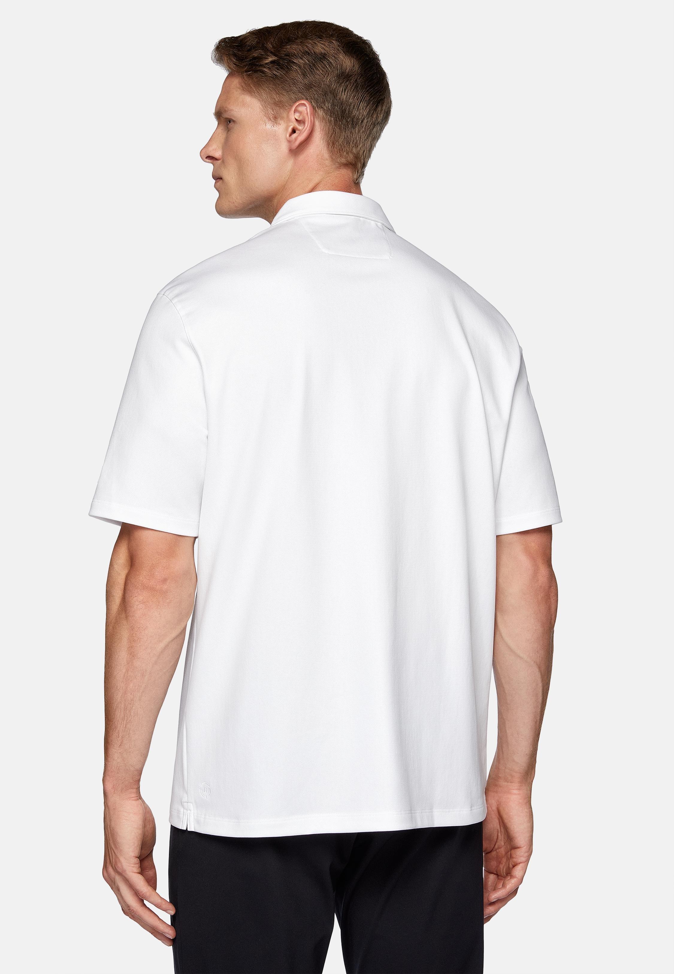 White High-Performance Pique Polo Shirt, White, large image number 2