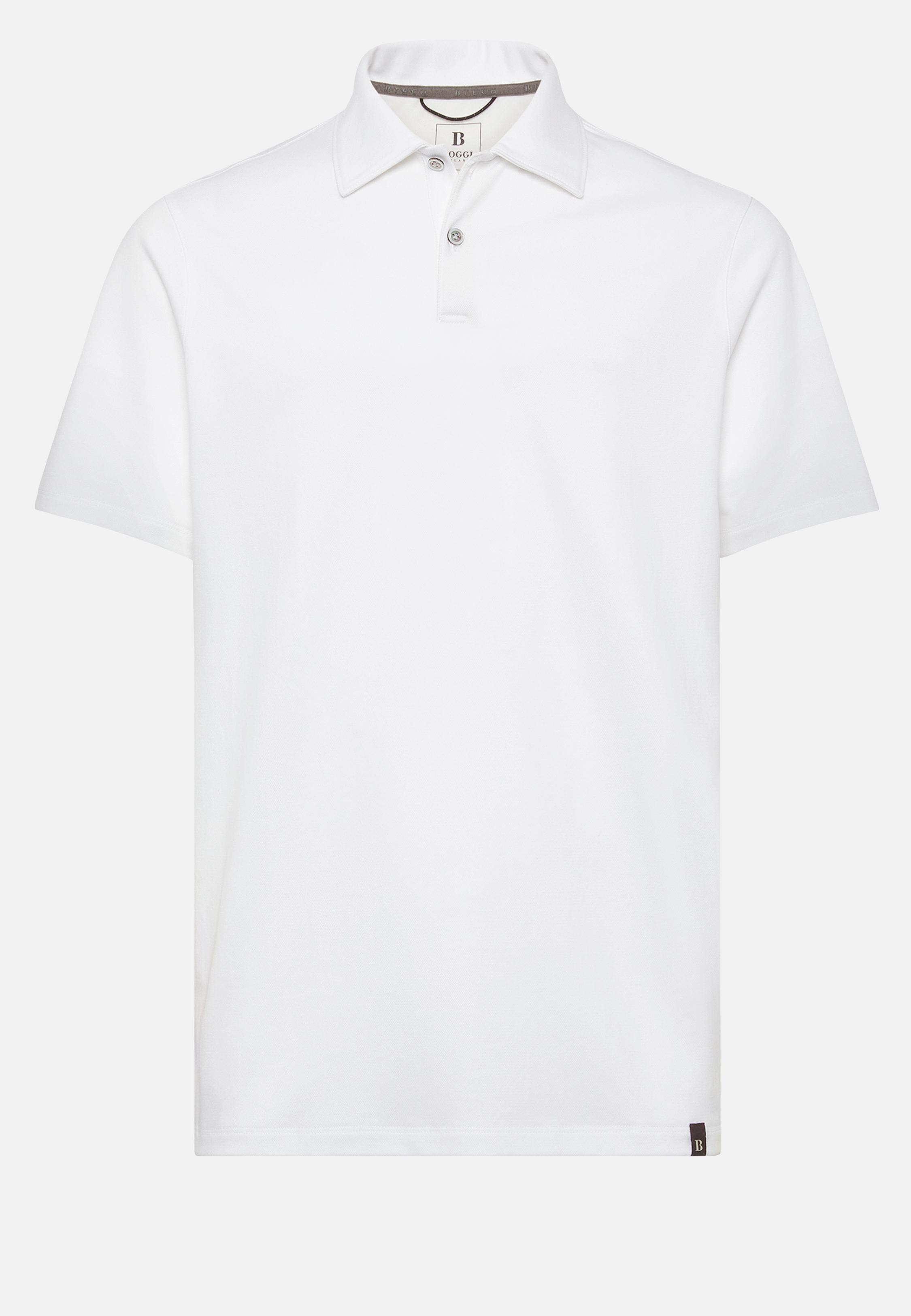 White High-Performance Pique Polo Shirt, White, large image number 3