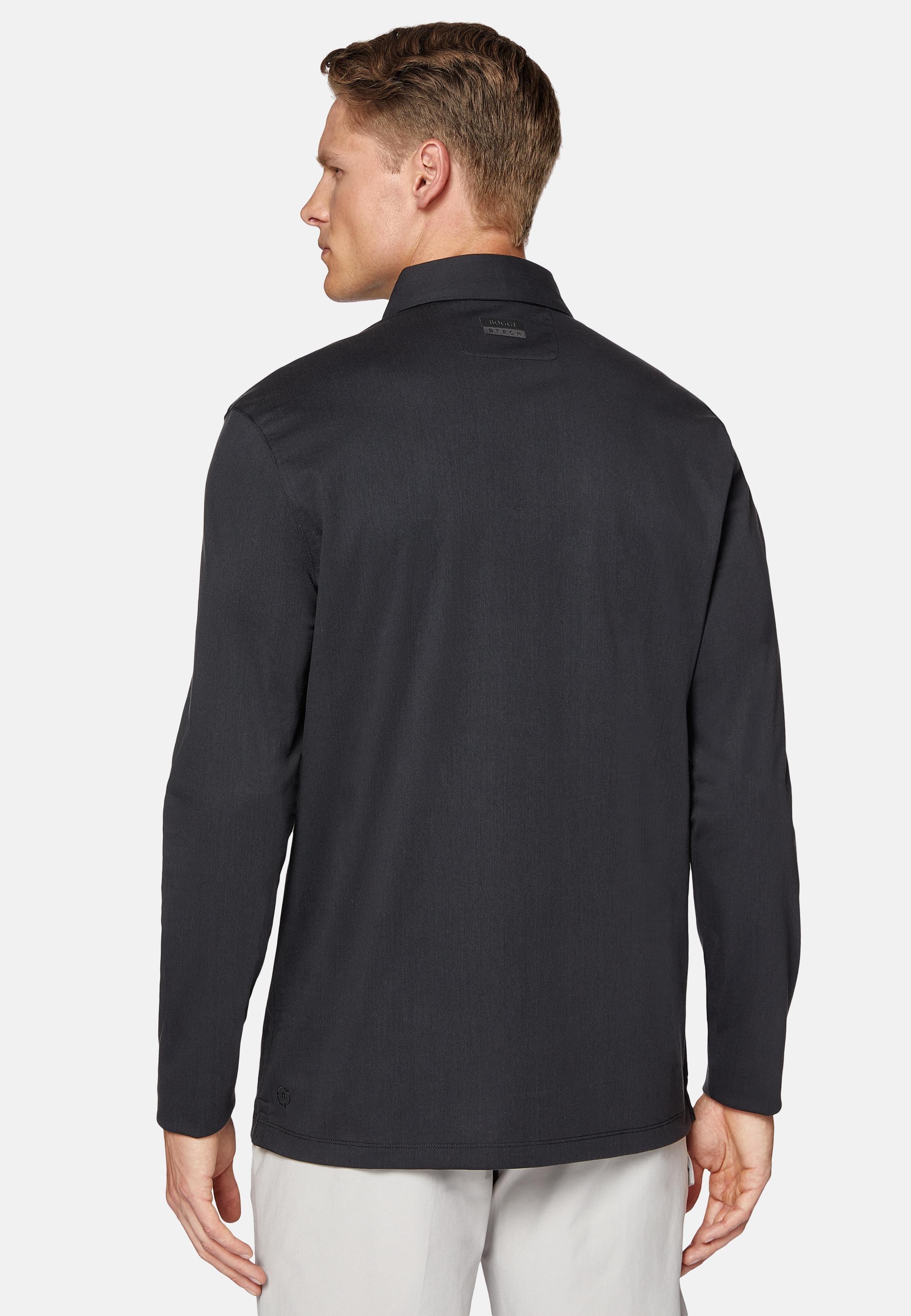 Black High-Performance Pique Polo Shirt, , large image number 3