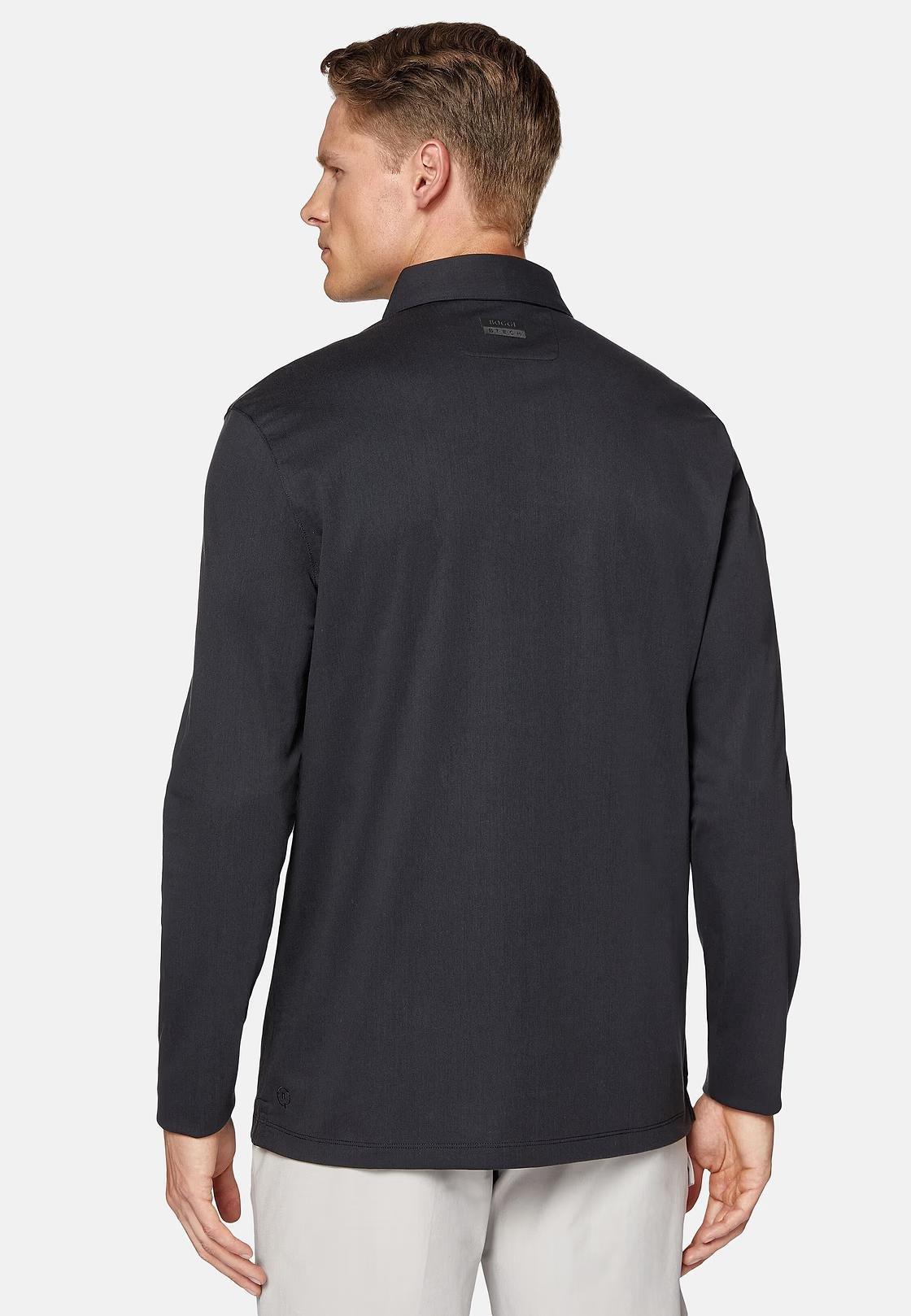 Black High-Performance Pique Polo Shirt, , large image number 4