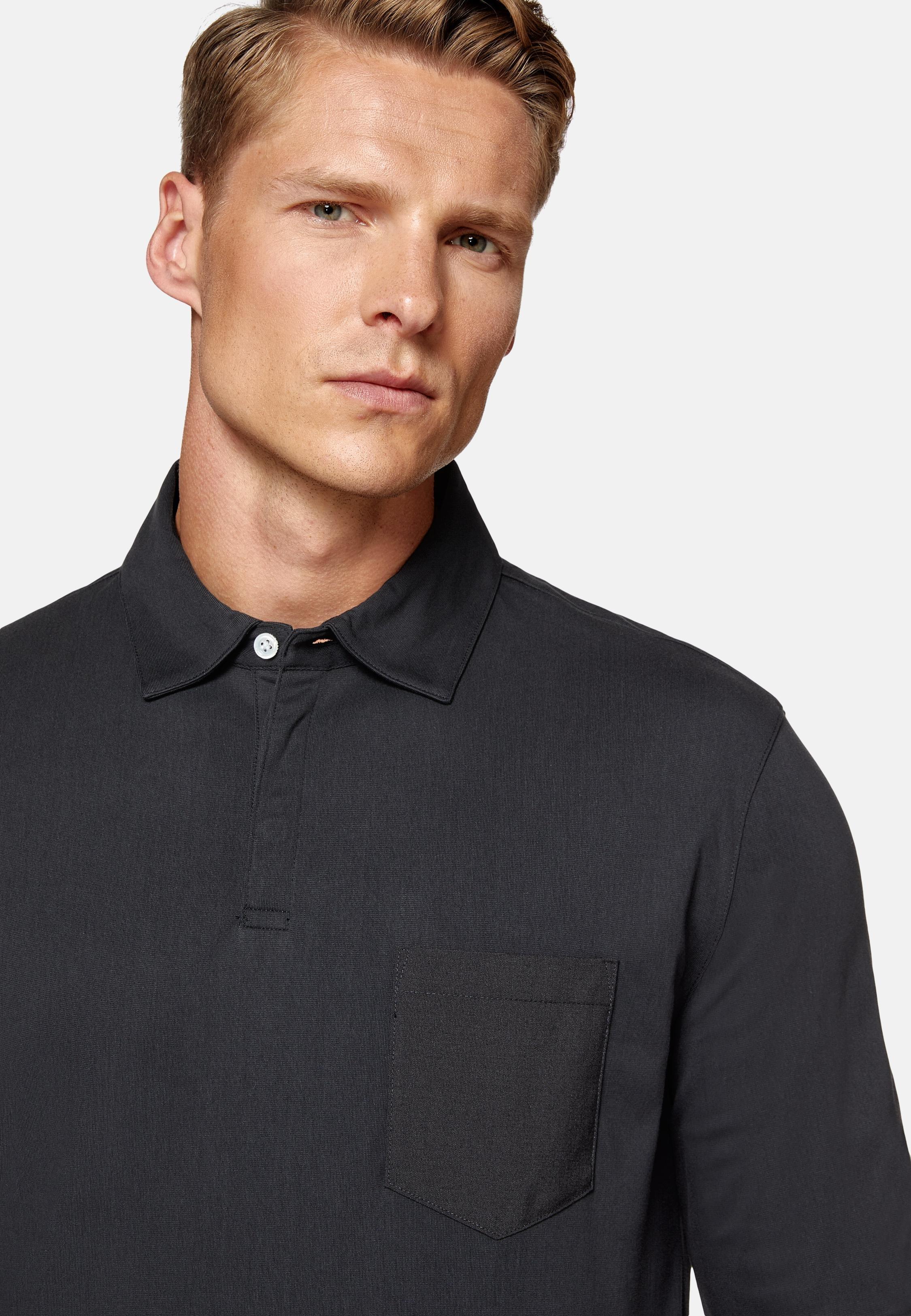 Black High-Performance Pique Polo Shirt, , large image number 5
