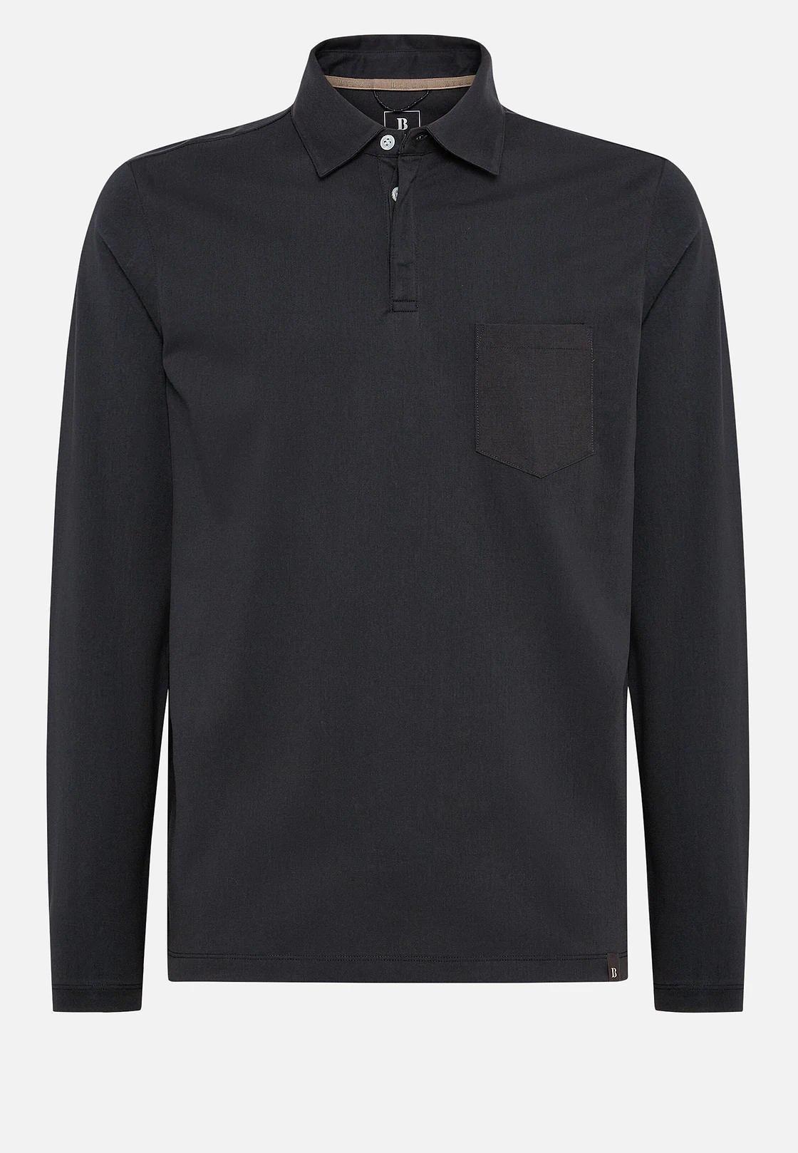 Black High-Performance Pique Polo Shirt, , large image number 8