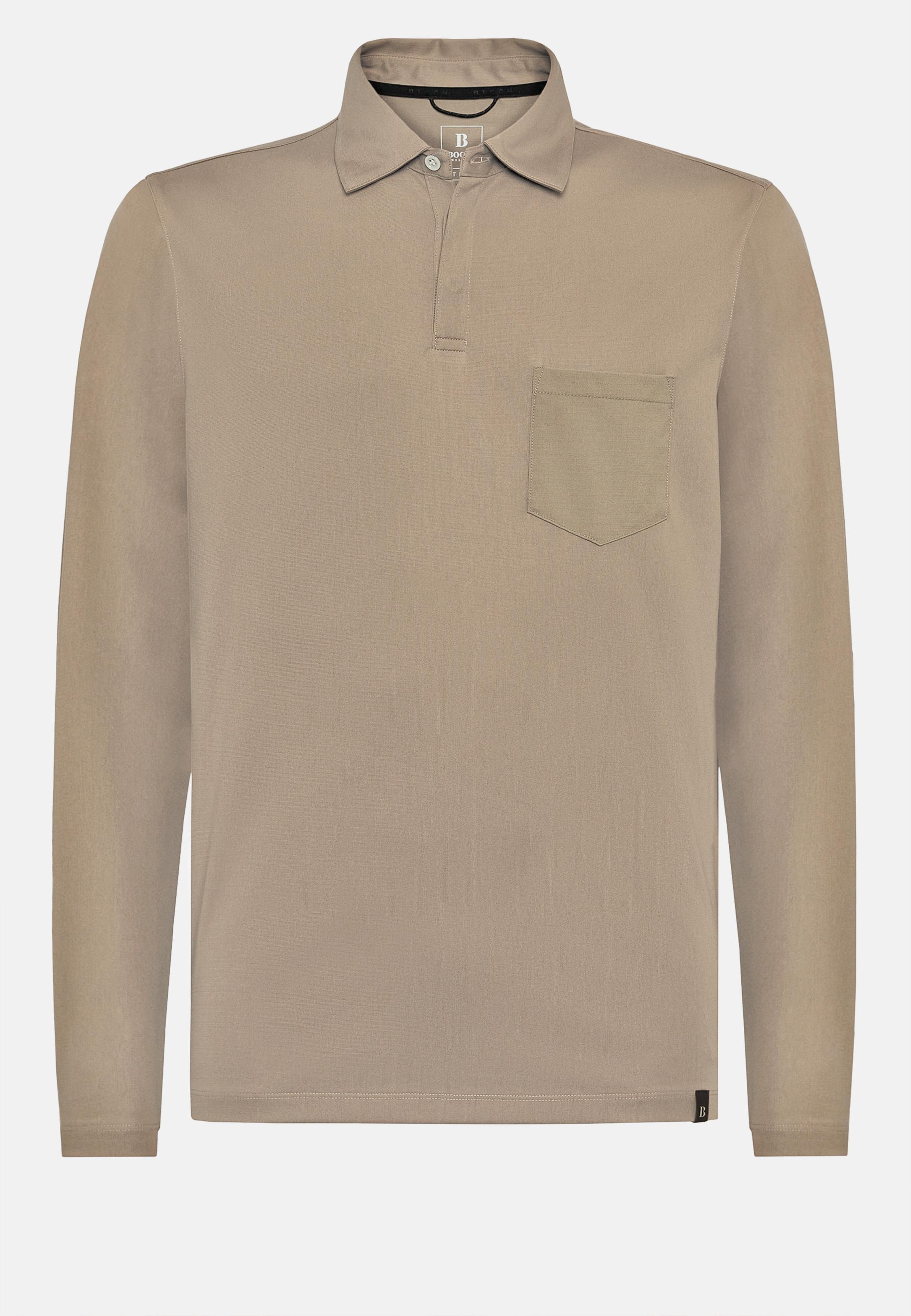 Beige High-Performance Pique Polo Shirt, , large image number 7