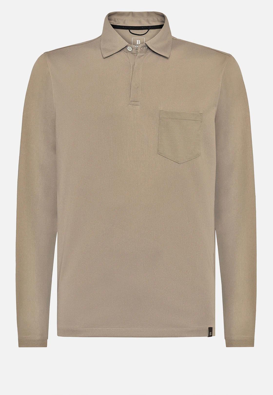 Beige High-Performance Pique Polo Shirt, , large image number 8
