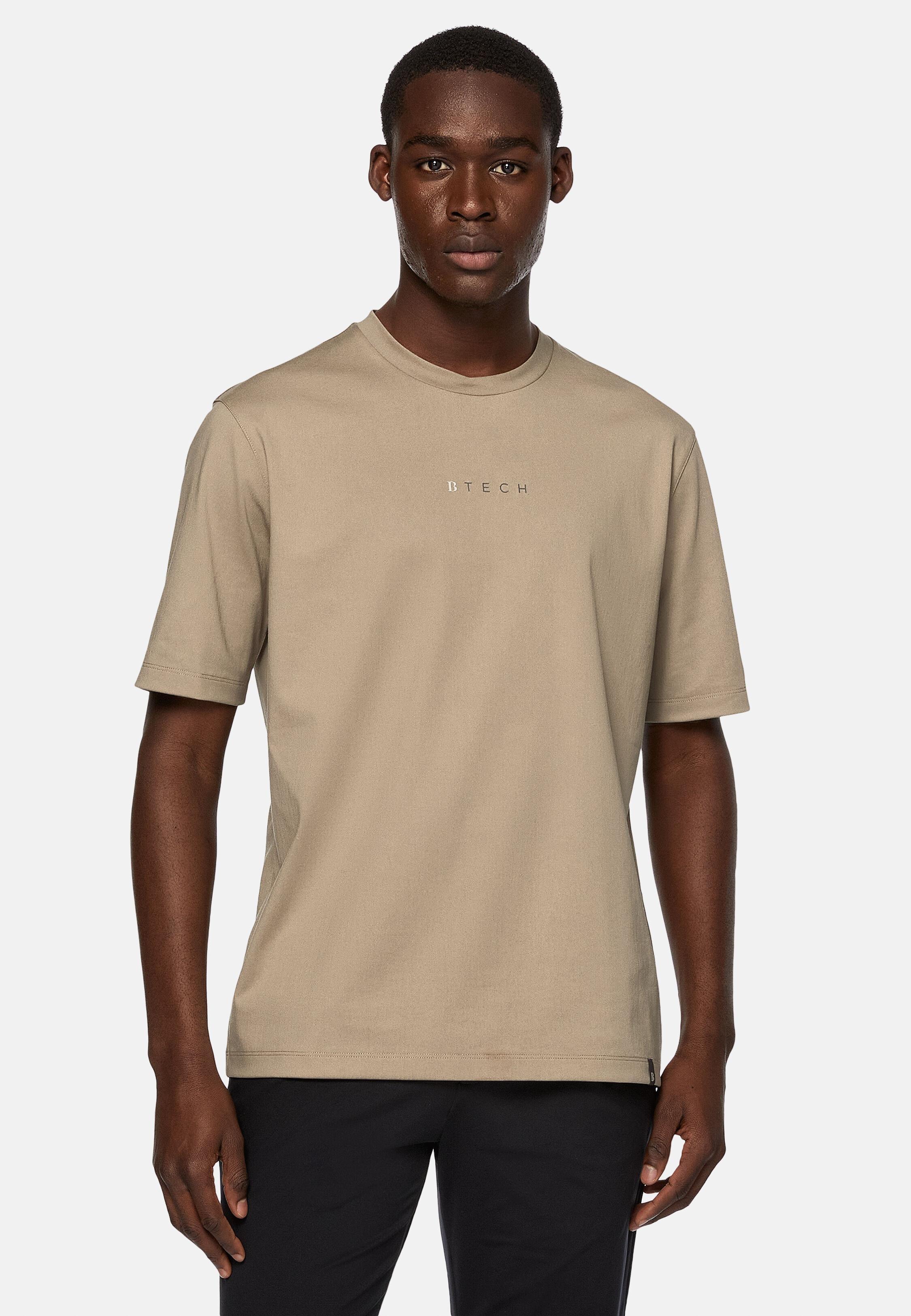 Beige High-Performance Jersey T-Shirt, 3901_BEIG, large image number 1