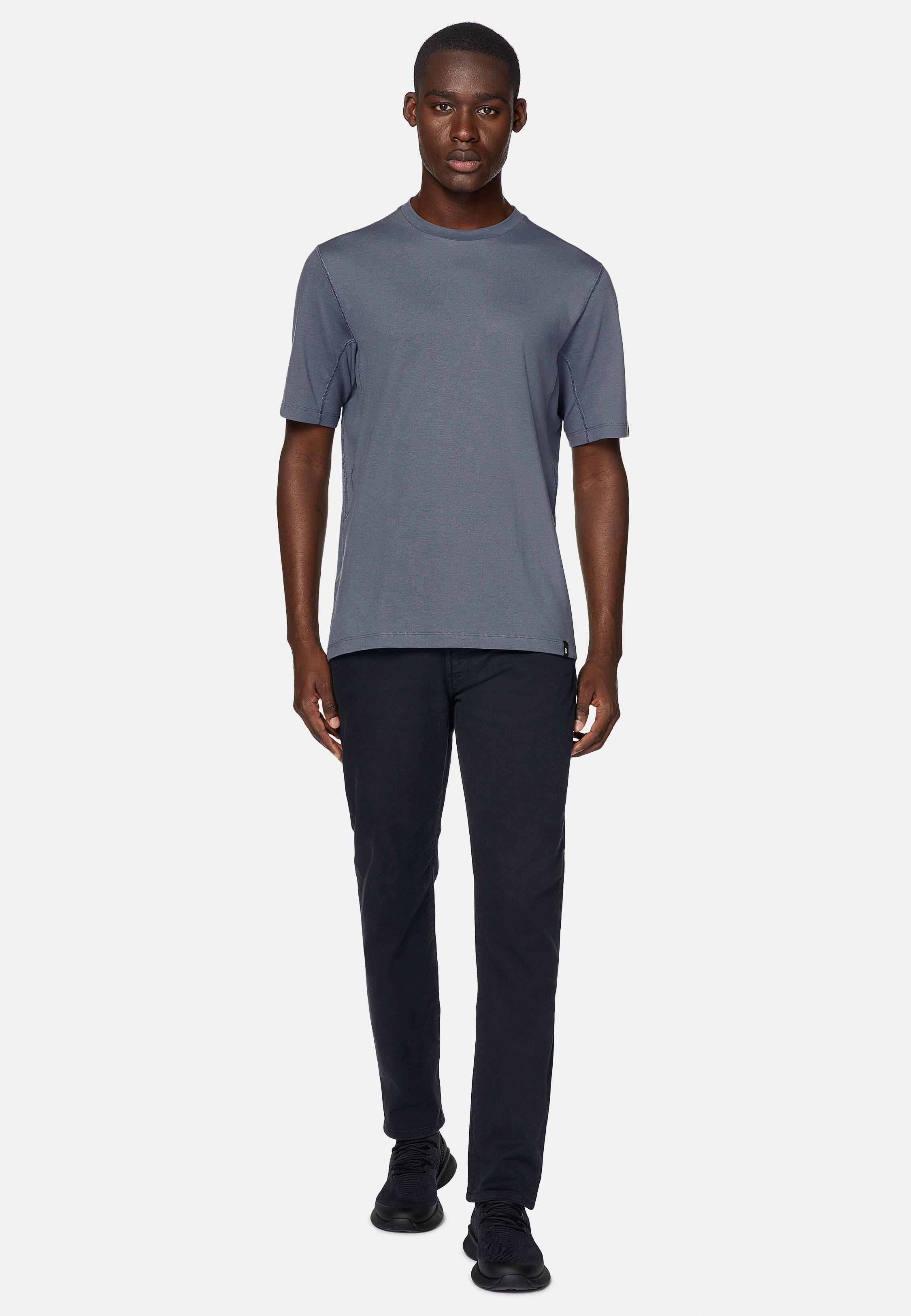 Blue Stretch Cotton Jeans, Navy blue, large image number 1