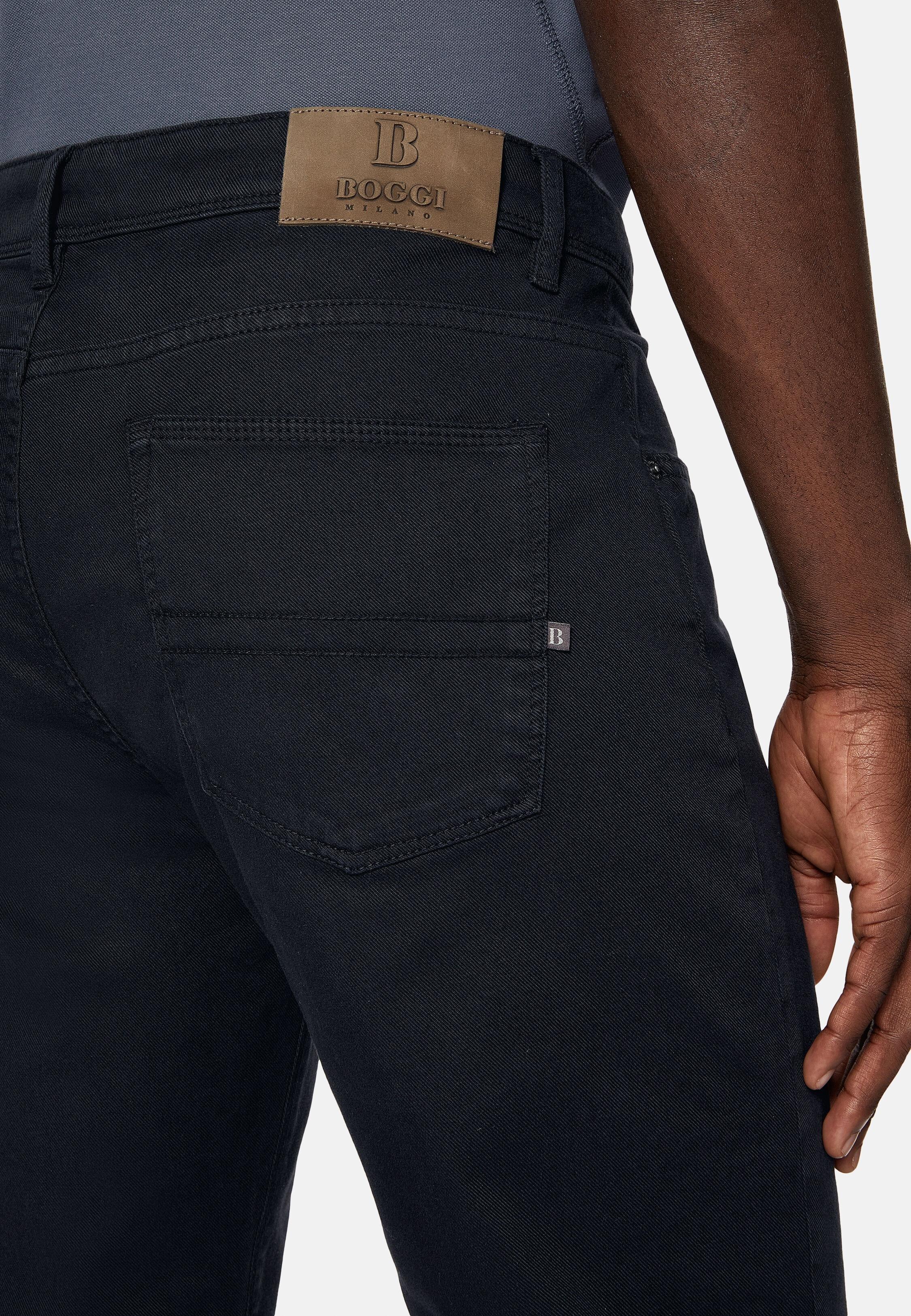 Blue Stretch Cotton Jeans, Navy blue, large image number 3