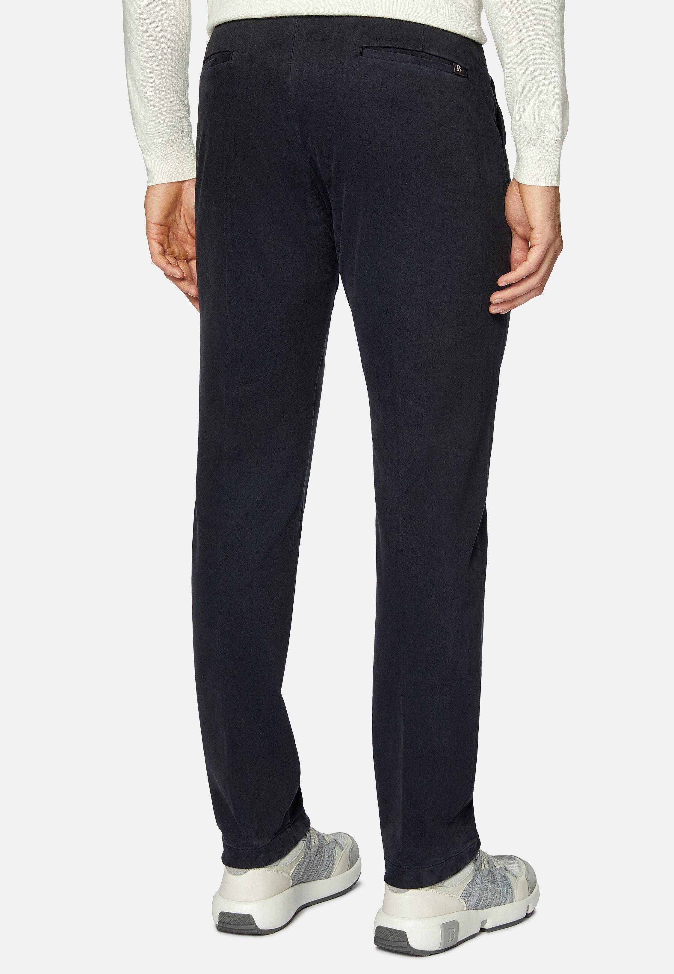 Navy Solid Chinos Full Length, Navy blue, large image number 5