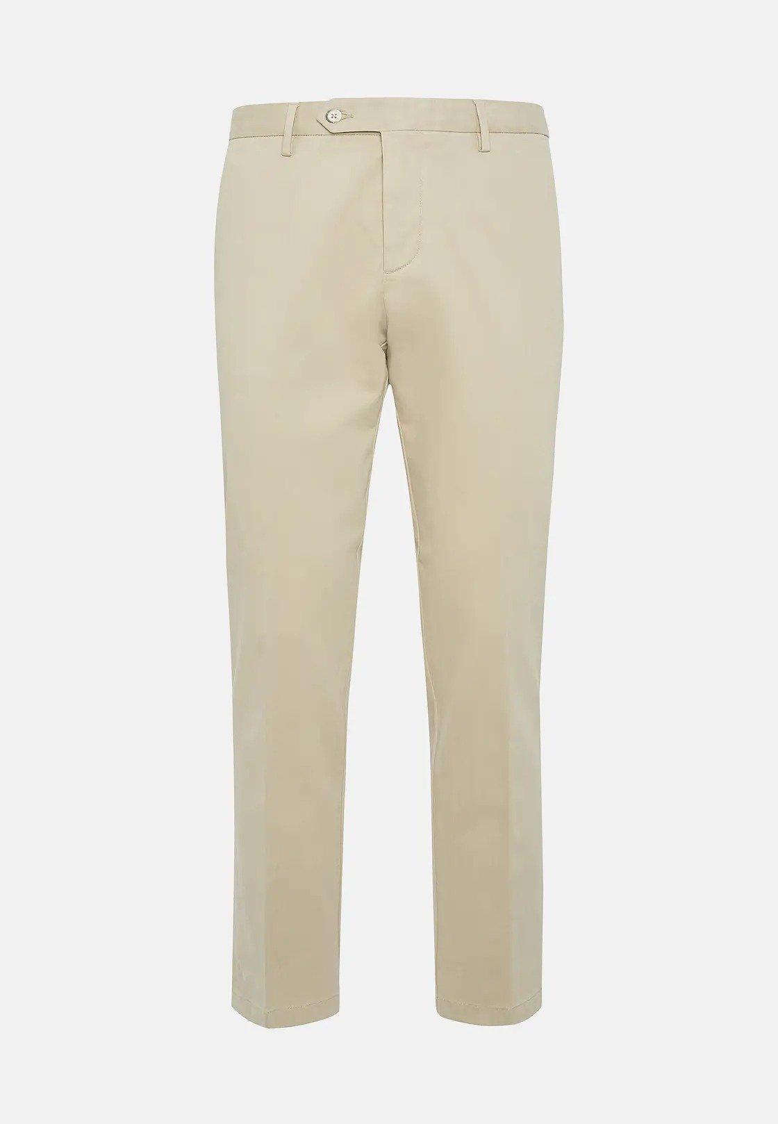 Beige Solid Chinos Trousers, 3901_BEIG, large image number 4
