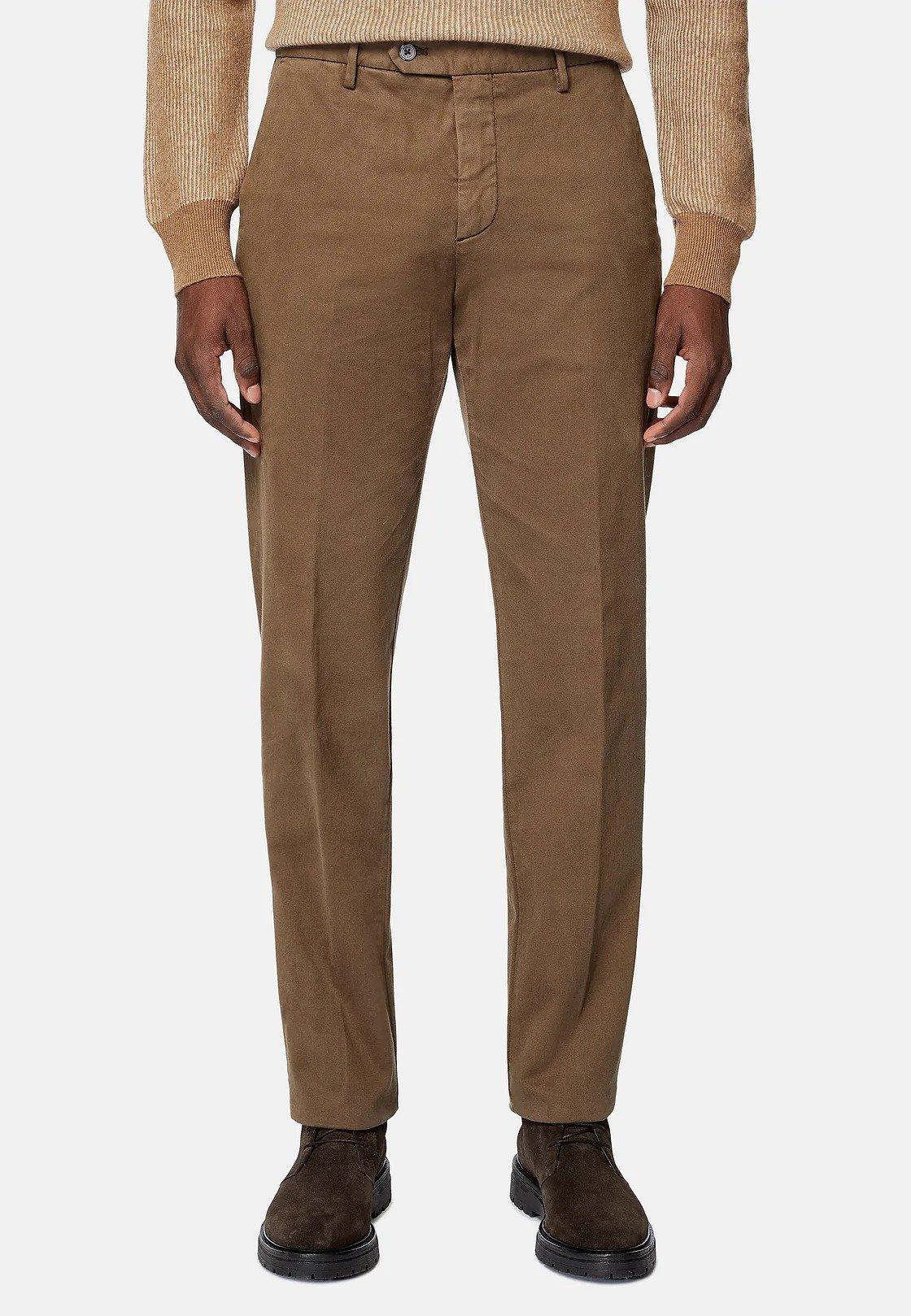 Brown Solid Chinos, , large image number 1