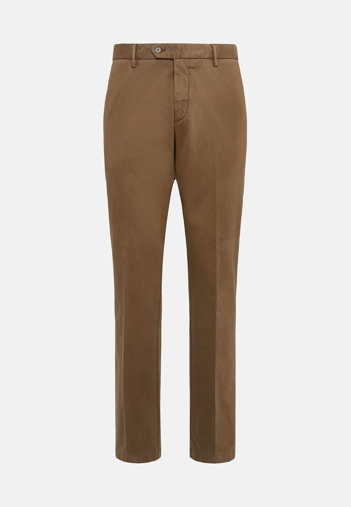 Brown Solid Chinos, 3901_TAUP, large image number 4