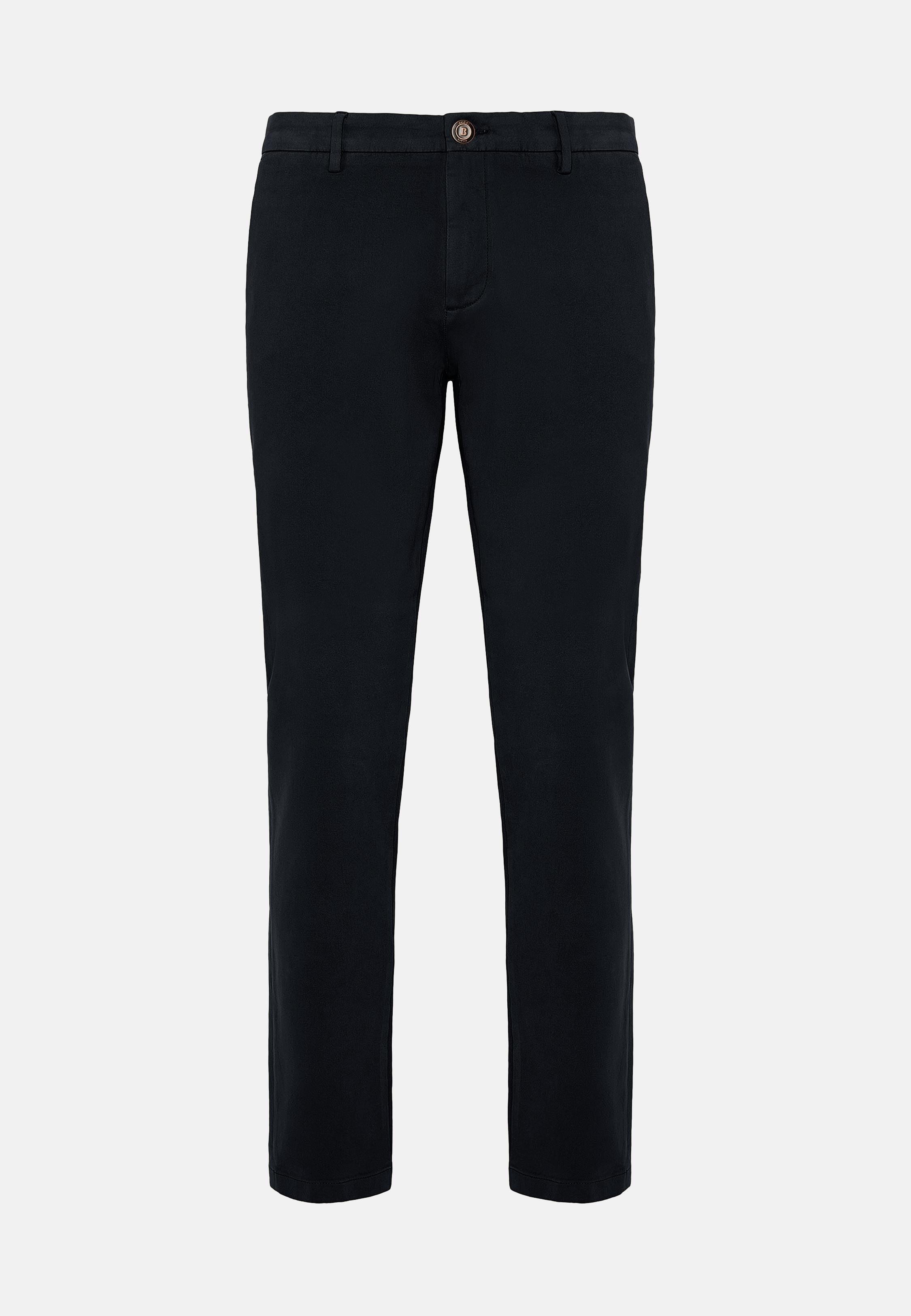 Navy Cotton Stretch Trousers, Navy blue, large image number 7