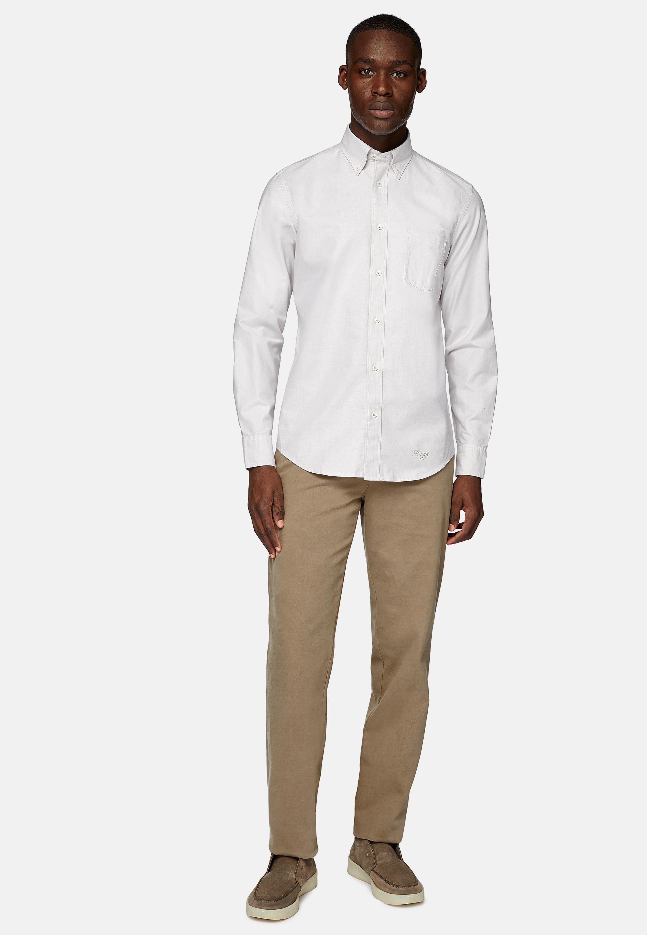 Beige Cotton Stretch Trousers, , large image number 0