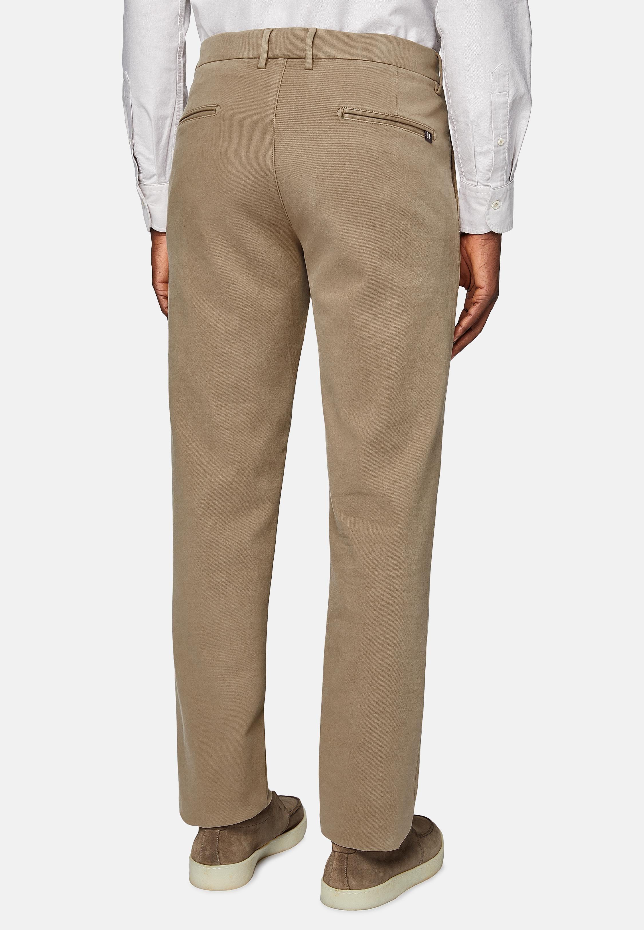 Beige Cotton Stretch Trousers, , large image number 2
