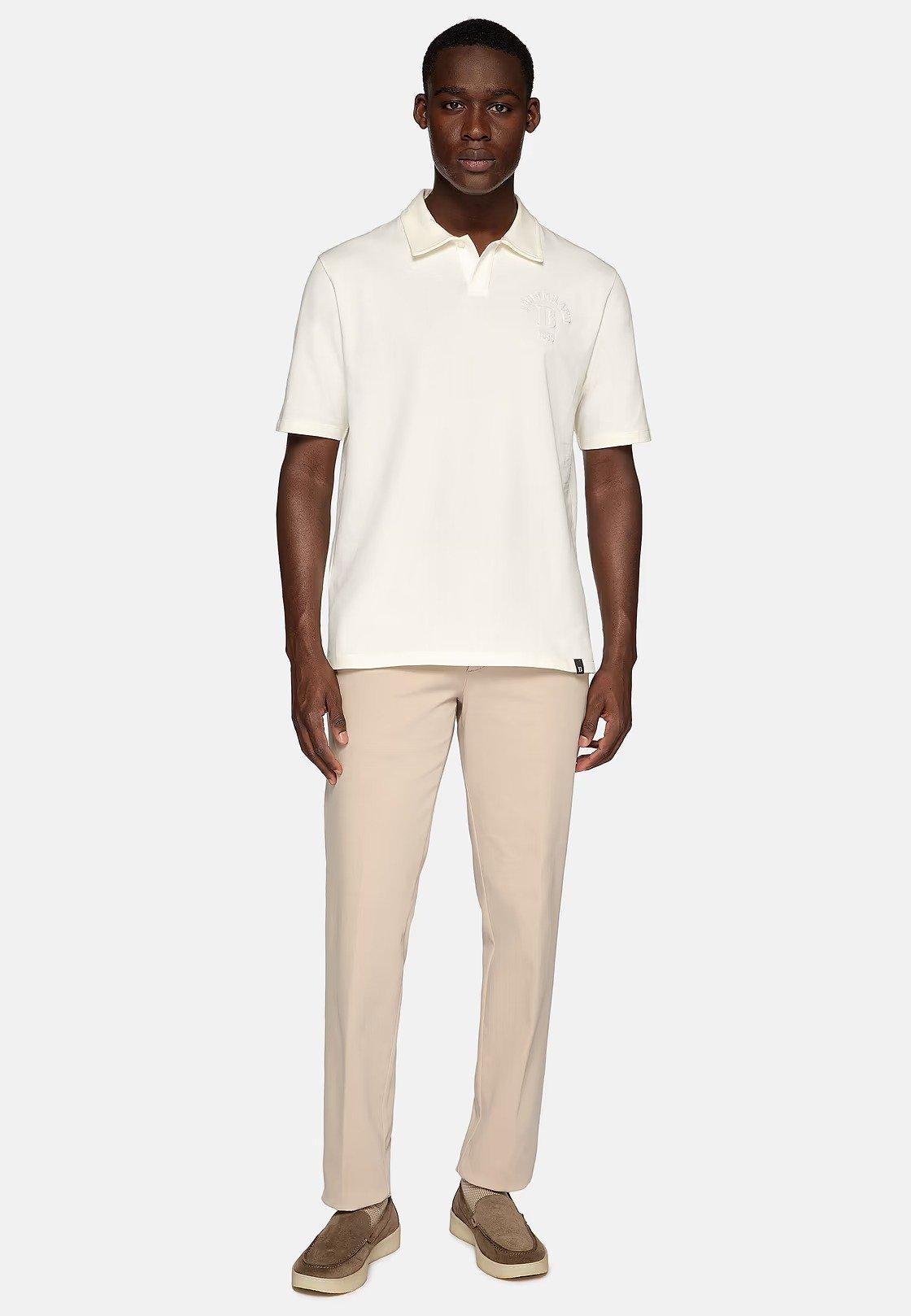Beige Stretch Cotton Trousers, , large image number 2