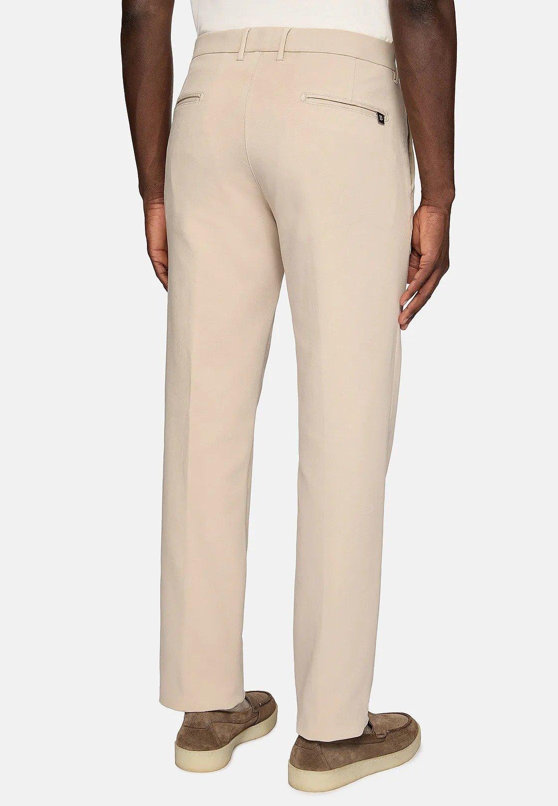 Beige Stretch Cotton Trousers, , large image number 4