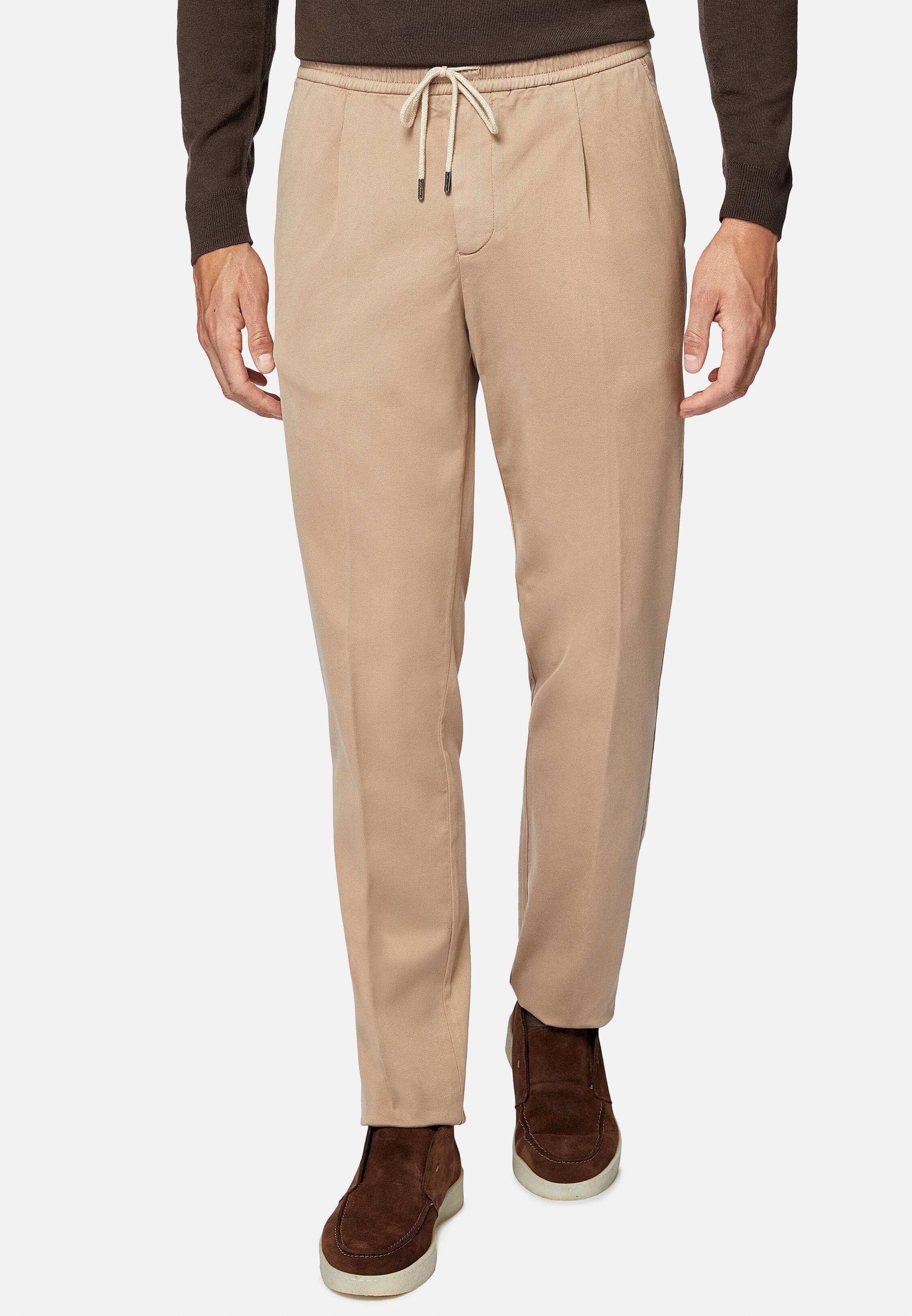 Brown Plain Casual Trousers, 3901_TAUP, large image number 1