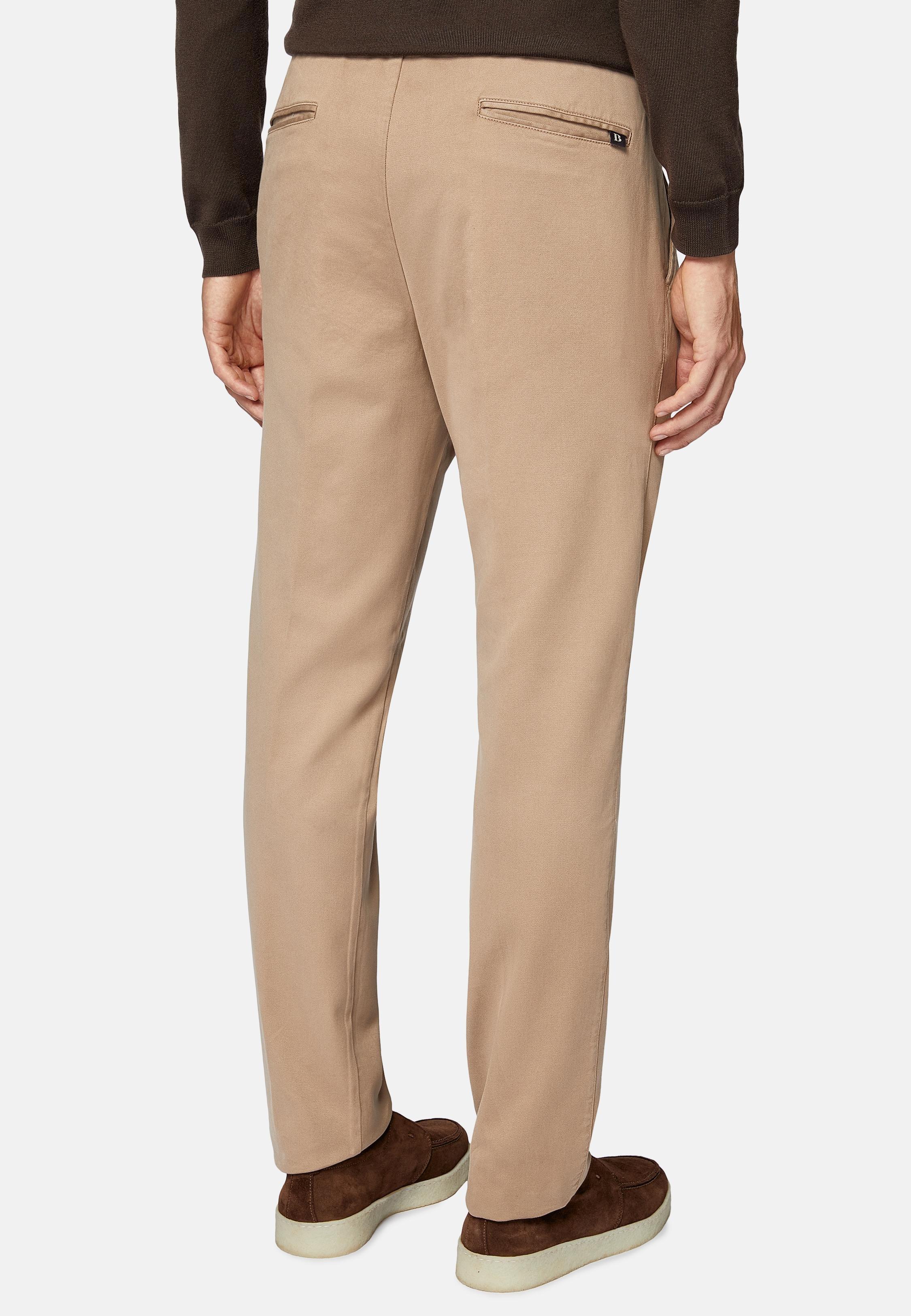 Brown Plain Casual Trousers, Taupe, large image number 4