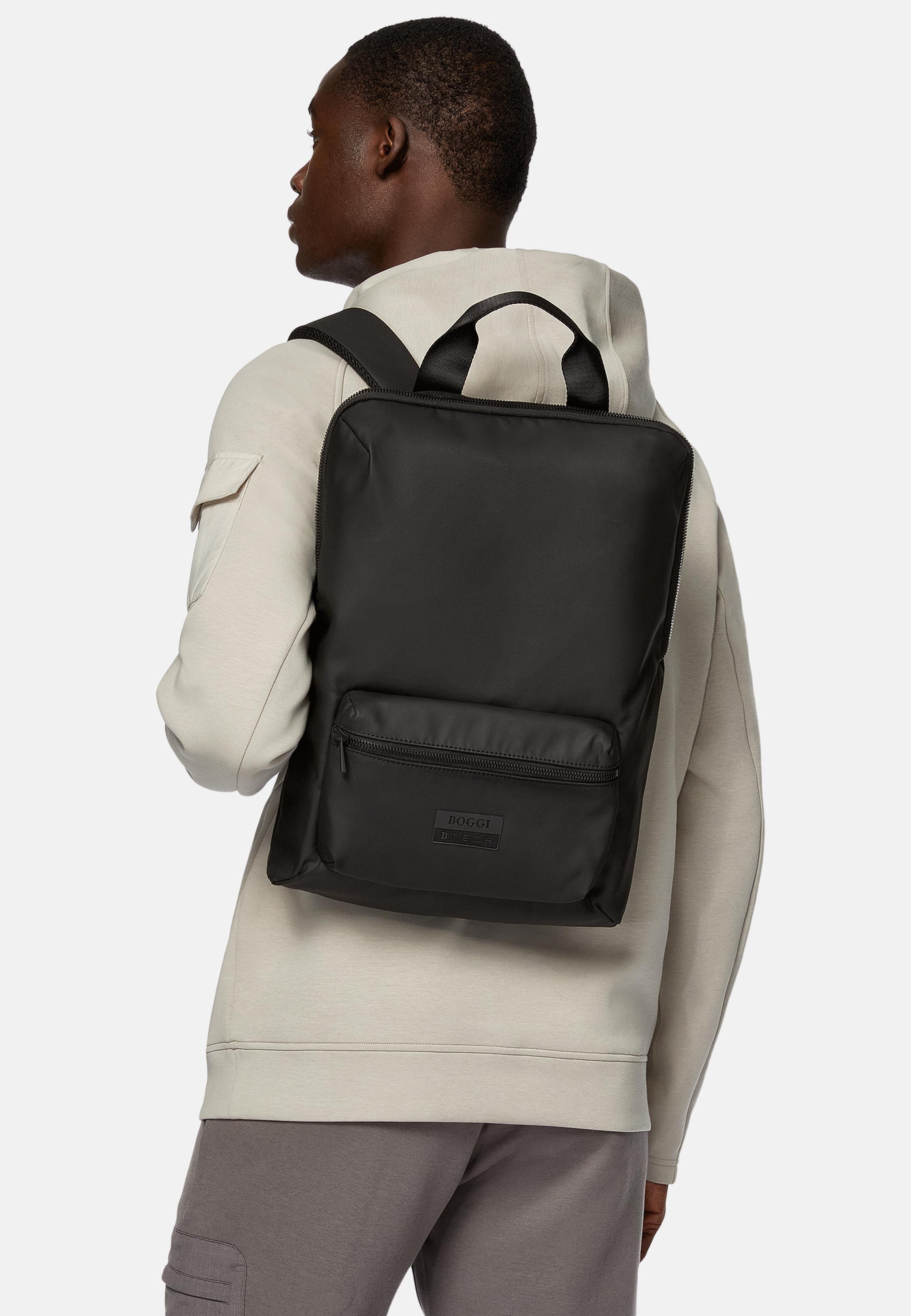 Black Technical Fabric Backpack, Black, large image number 0